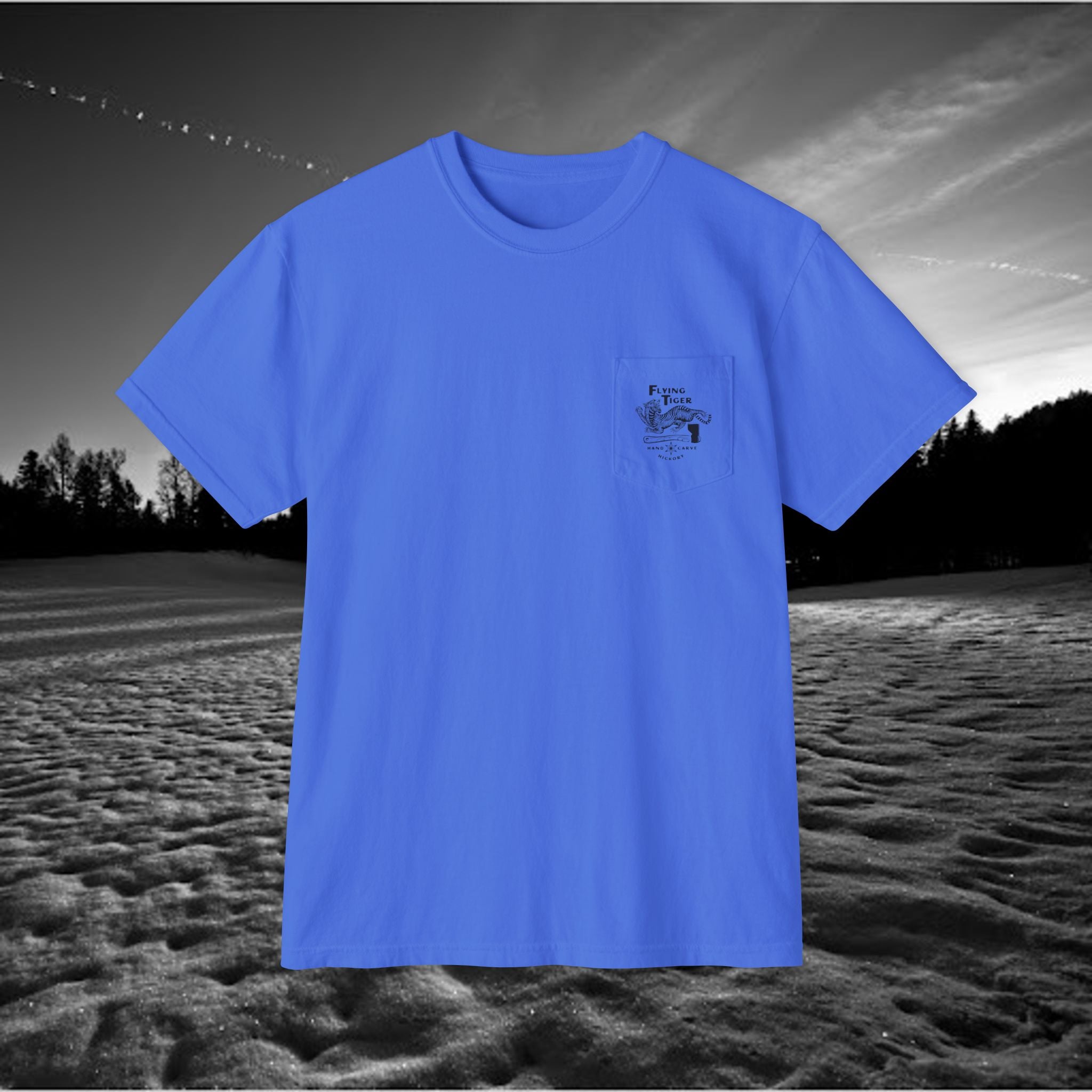Flying Tiger Axe Handles Unisex Garment-Dyed Pocket T-Shirt