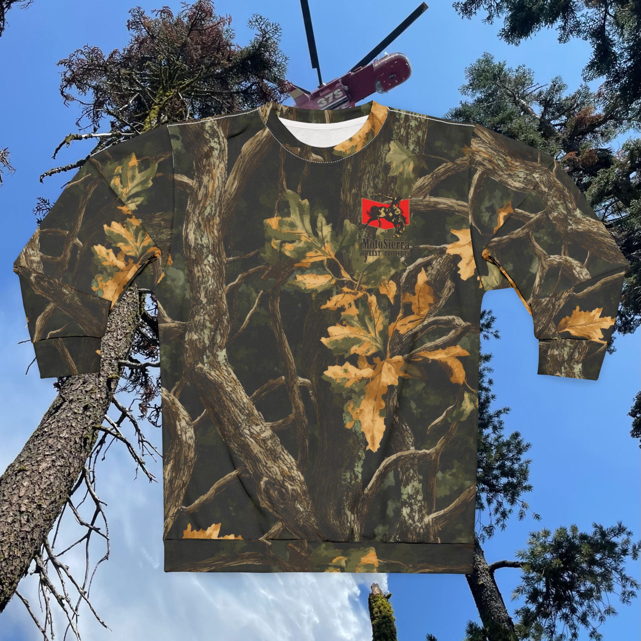 Tree Camo Dark Sweatshirt, Unisex Camo Sweater