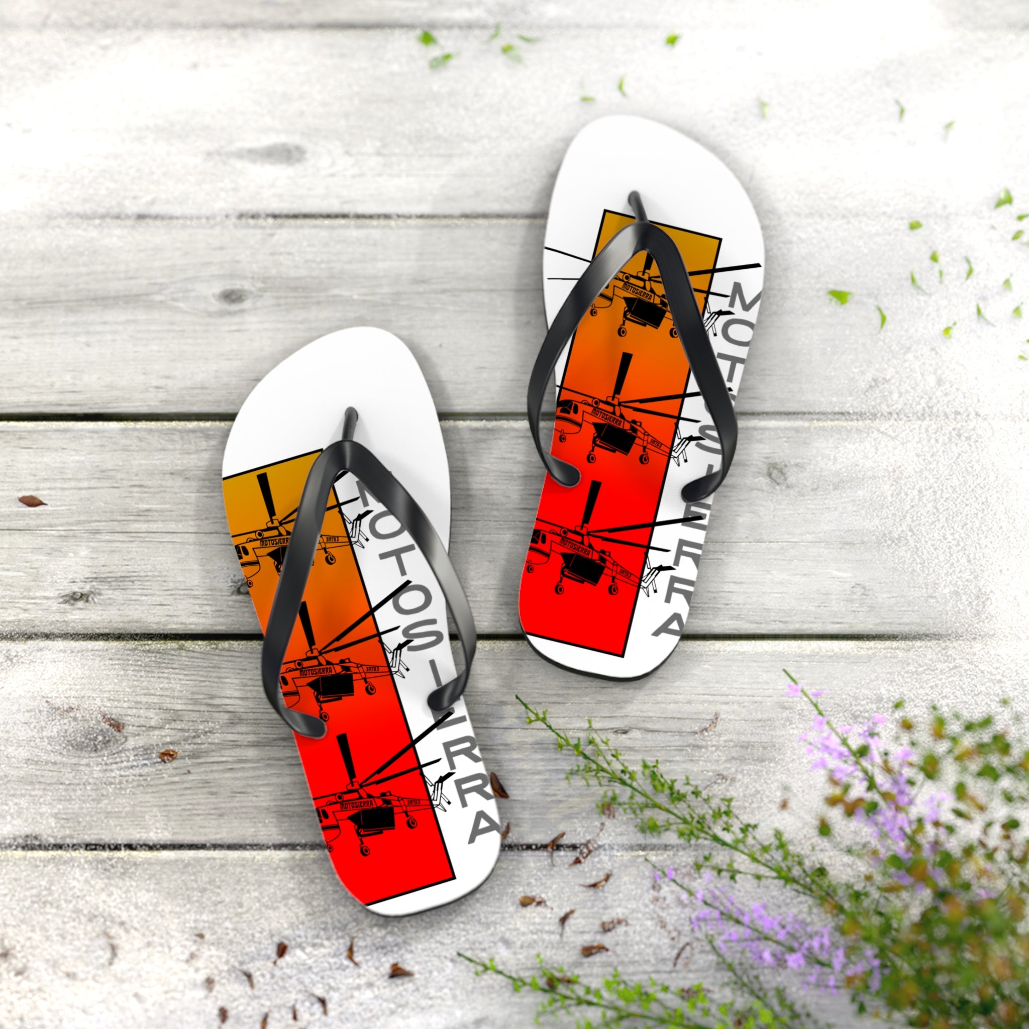 Sky Crane Red Bag Flops
