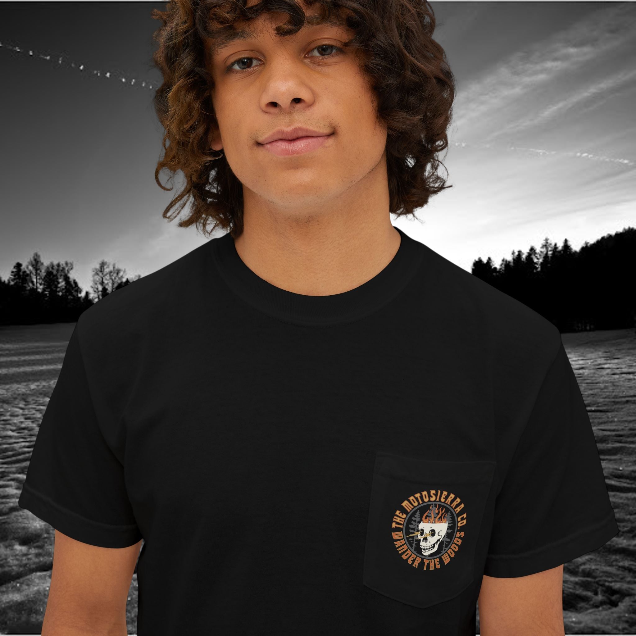 Lightning Bust  Unisex Pocket T-Shirt - Premium Garment-Dyed Tee