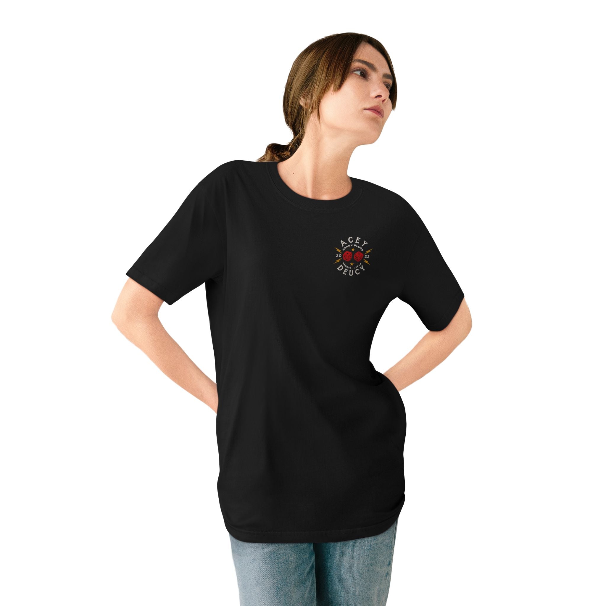 Acey Deucy Spark Plugs Distressed Organic Staple T-shirt