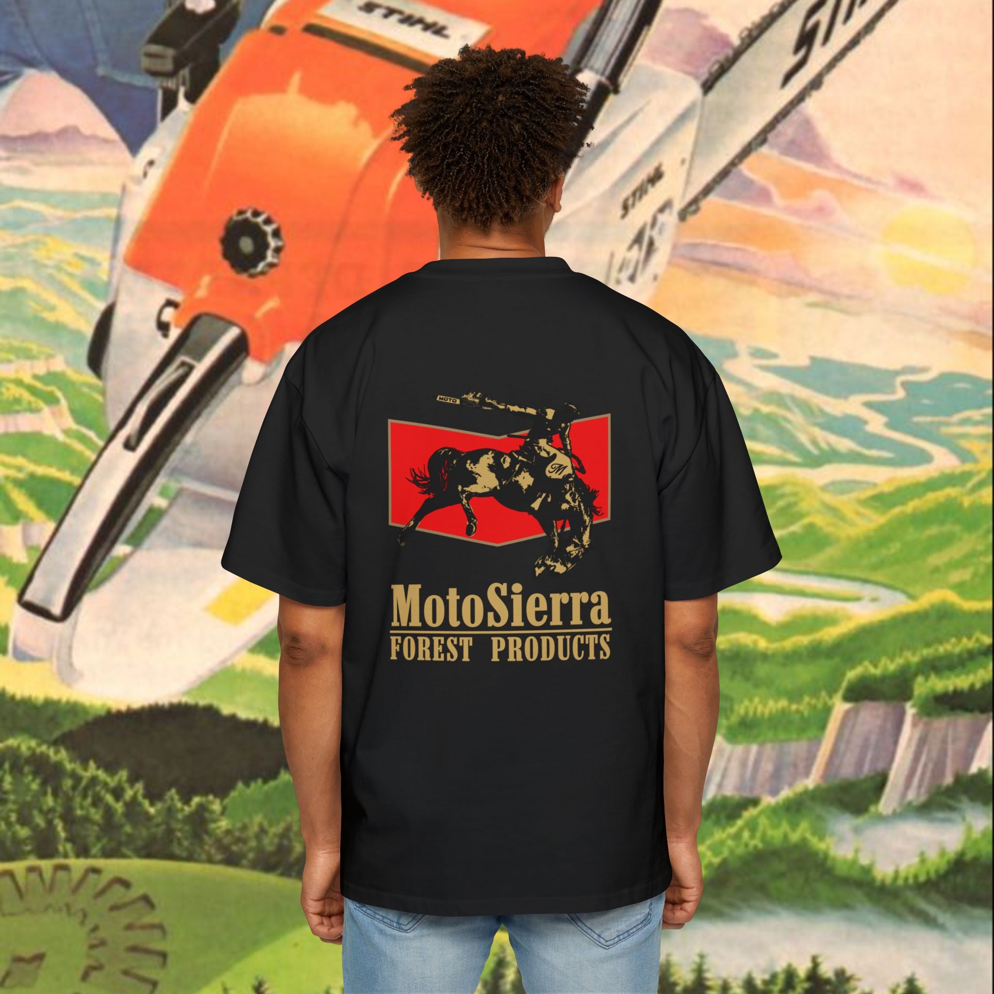 Australia Cowboy Logo Men's Heavy Oversized Tee