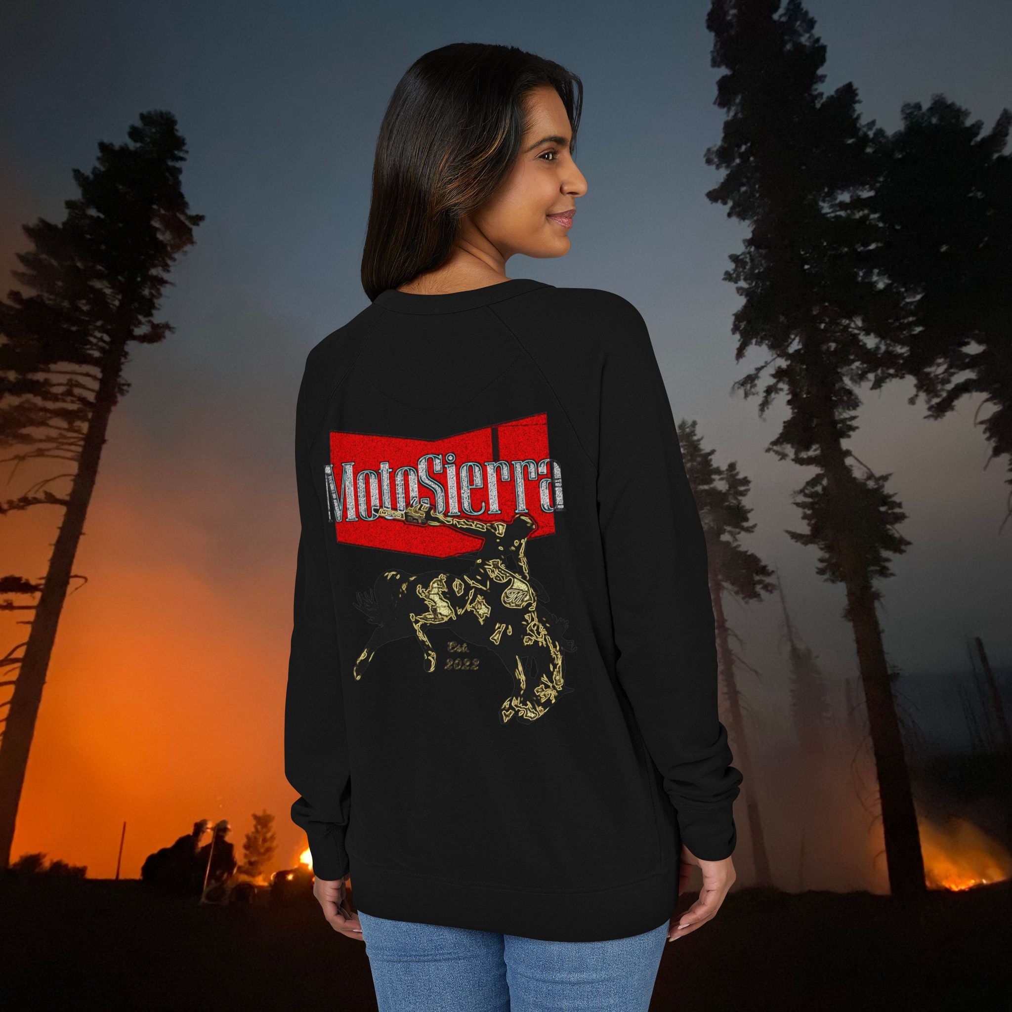 Warped Logo Unisex French Terry Raglan Crewneck