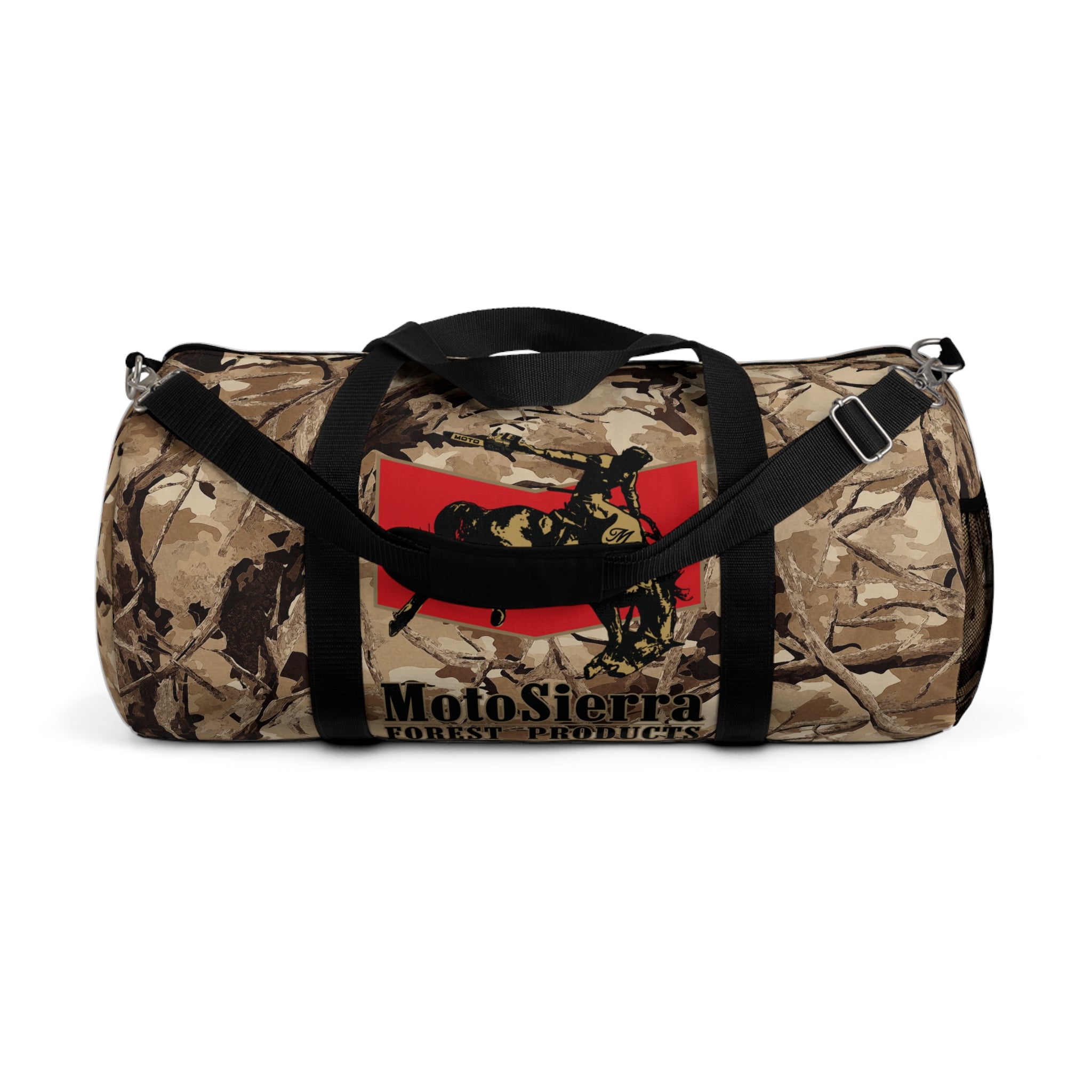 Desert Pattern Cowboy Logo Motosierra Adventure Duffel Bag - Perfect for Gym, Travel, Outdoor Activities, Gifts
