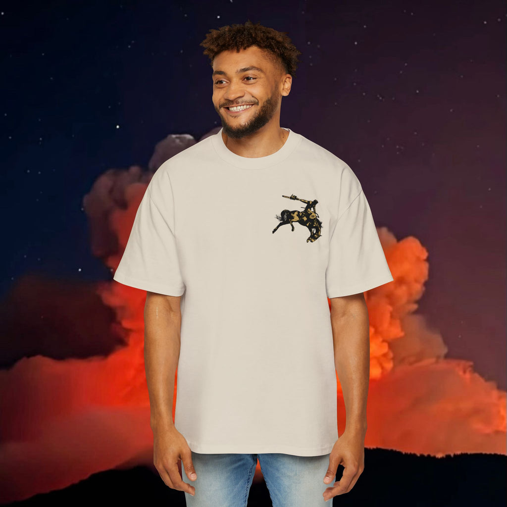 U.S. Shipping Cowboy Logo Men's Heavy Oversized Tee