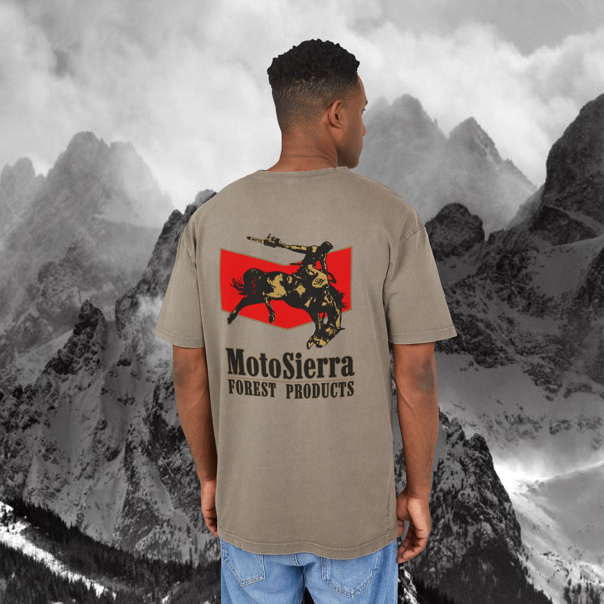 EU Men's Acid Washed Oversize Graphic Tee, Vintage Style T-Shirt, Casual Wear for Men, Perfect Gift for Bikers, Festival Ready