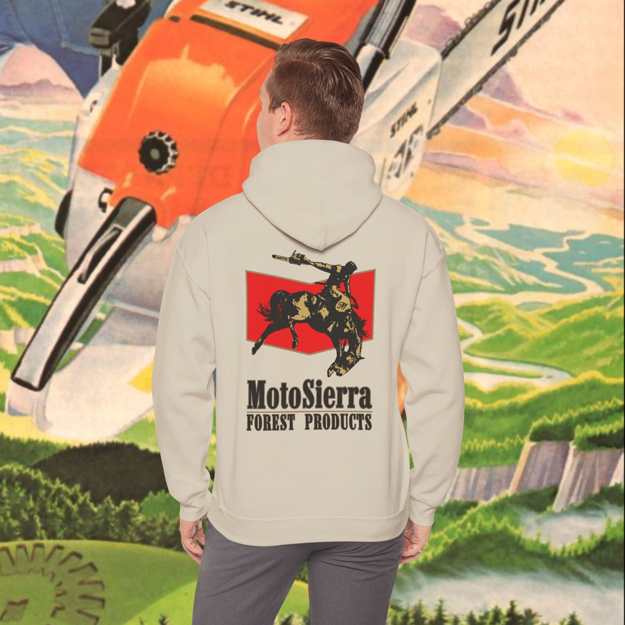 EUROPE ONLY Chevron Cowboy Logo Unisex Heavy Blend™ Hooded Sweatshirt