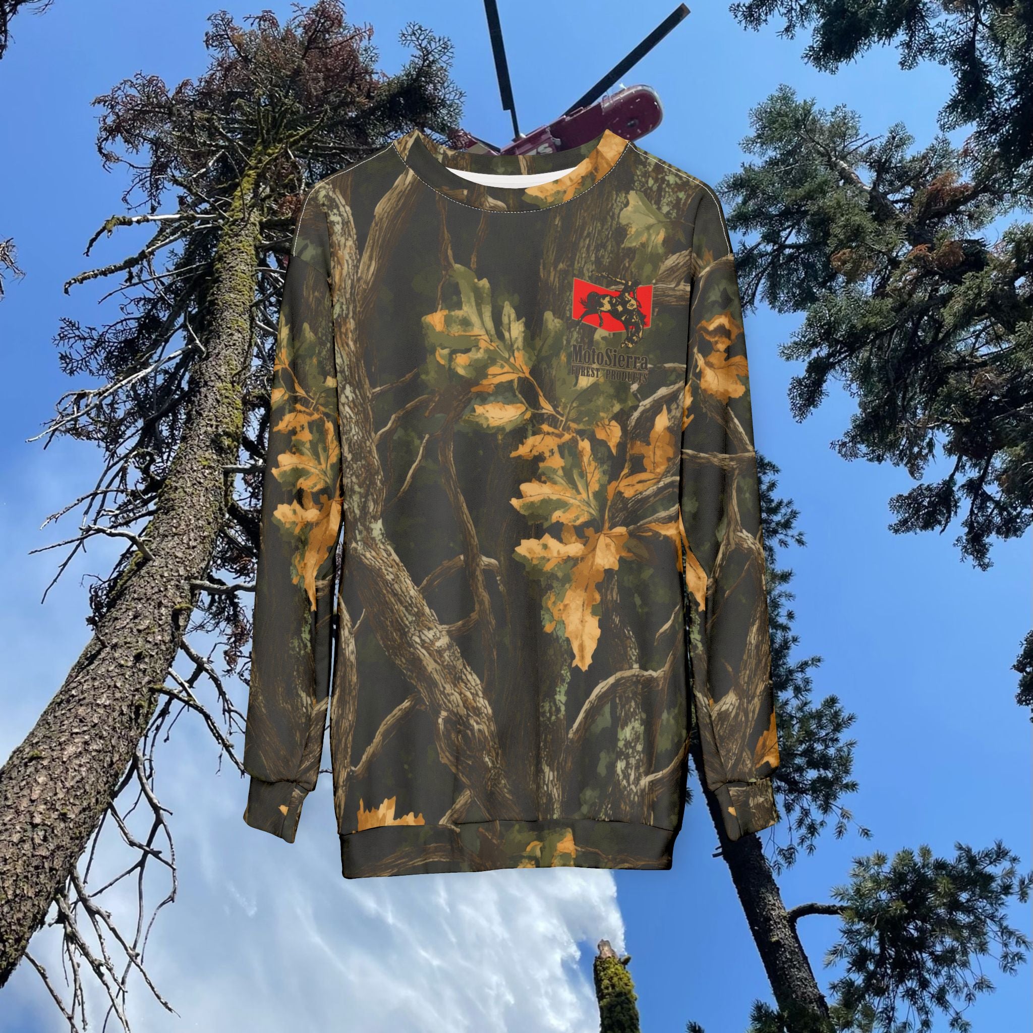 Tree Camo Dark Sweatshirt, Unisex Camo Sweater