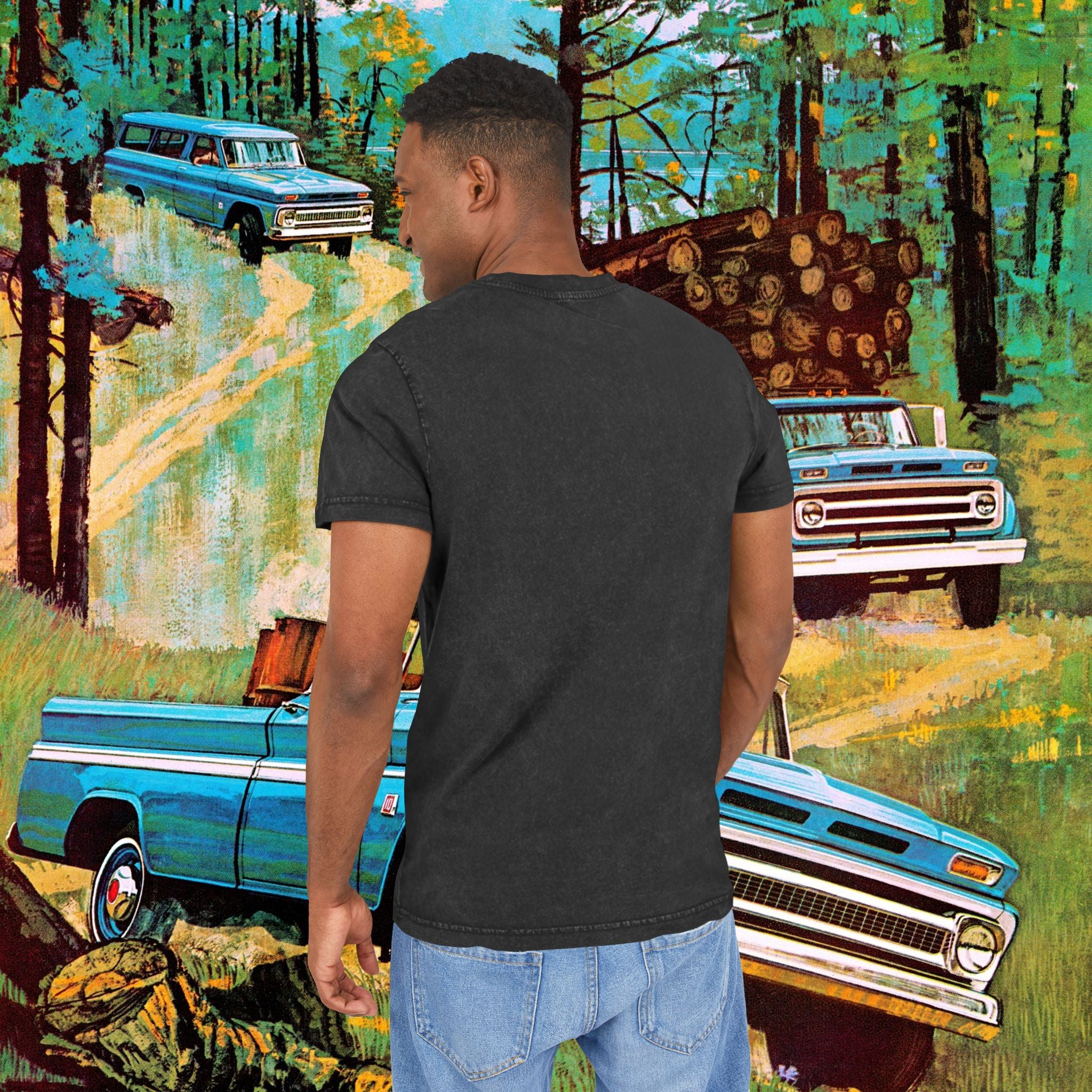 EU Vintage-Inspired Acid Washed Tee, Perfect for Casual Outings, Beach Days, Music Festivals, Gifts for Any Occasion, Retro Vibe
