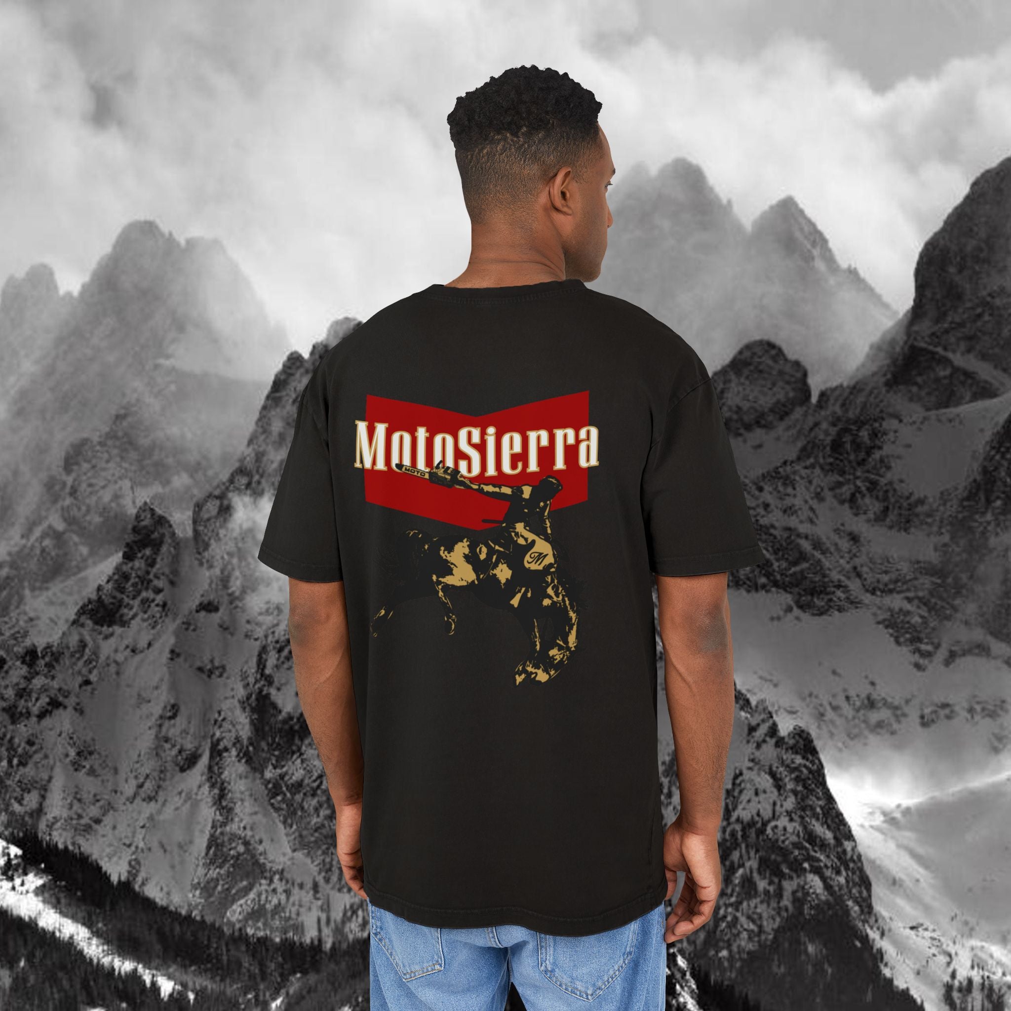 EU Men's Acid Washed Oversize Graphic Tee, Vintage Style T-Shirt, Casual Wear for Men, Perfect Gift for Bikers, Festival Ready