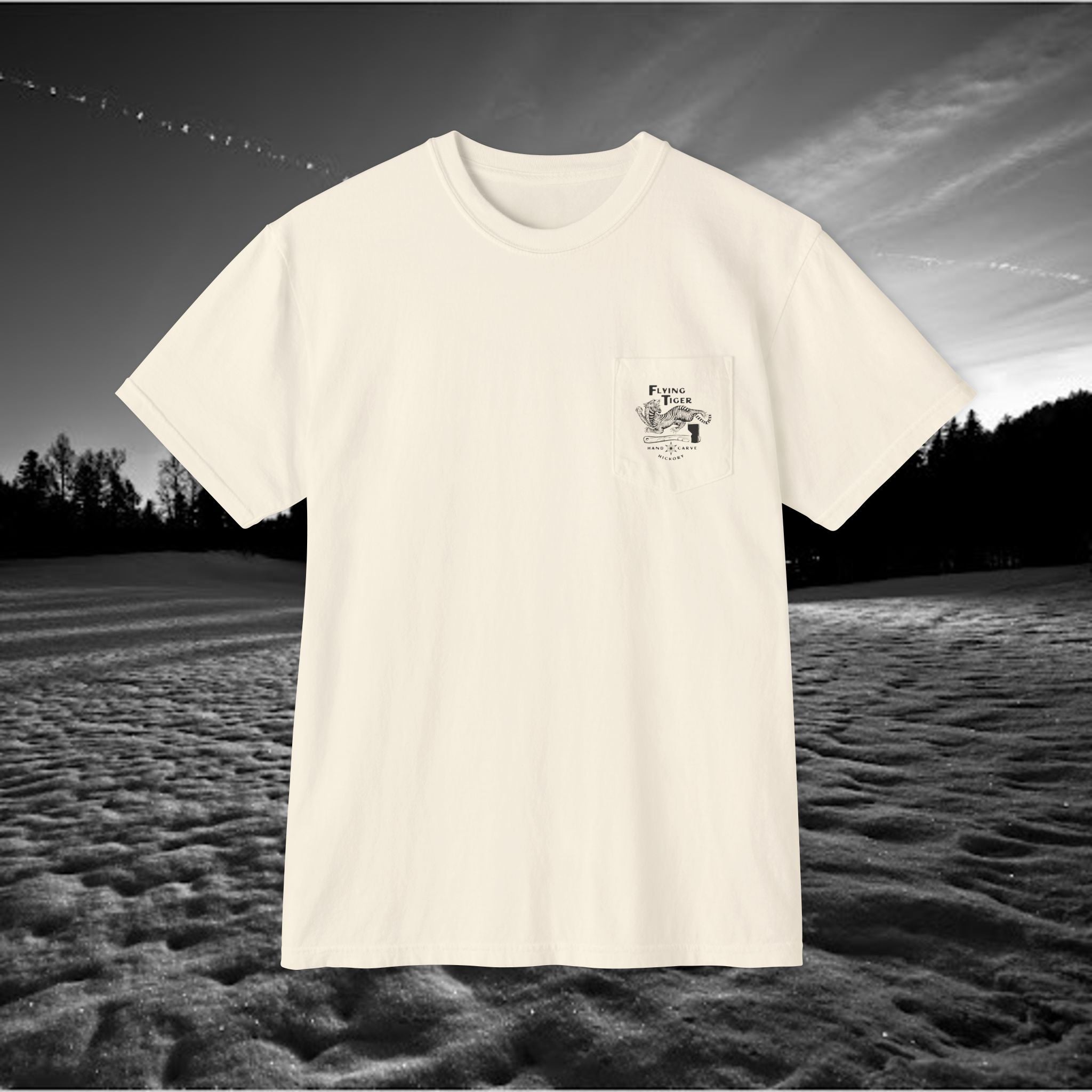Flying Tiger Axe Handles Unisex Garment-Dyed Pocket T-Shirt