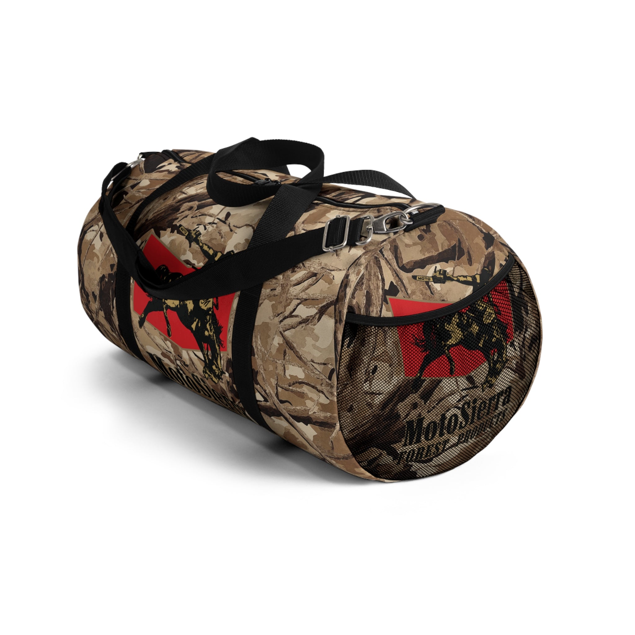Desert Pattern Cowboy Logo Motosierra Adventure Duffel Bag - Perfect for Gym, Travel, Outdoor Activities, Gifts