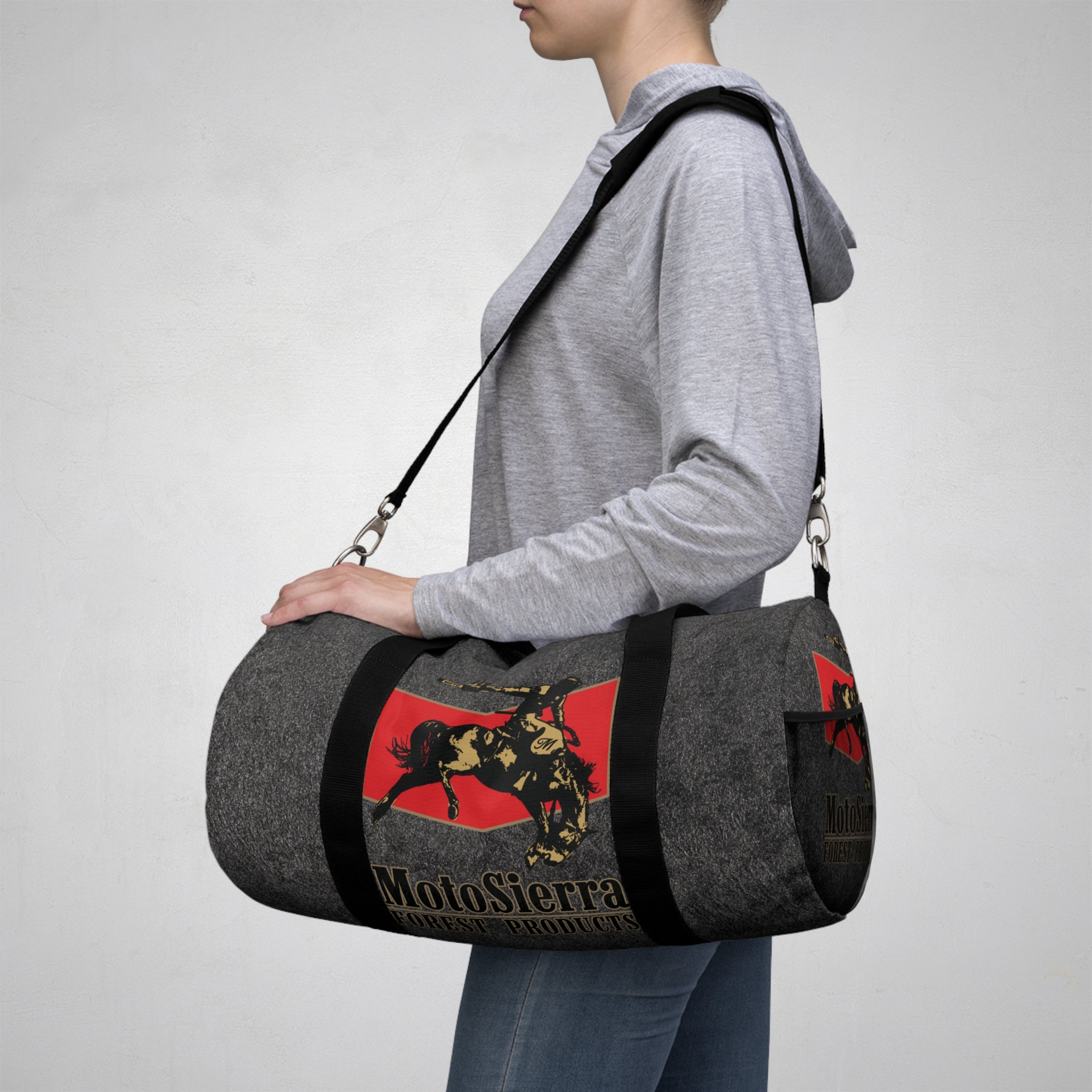 Space Dust Cowboy Logo Motosierra Adventure Duffel Bag - Perfect for Gym, Travel, Outdoor Activities, Weekend Getaway, Gifts