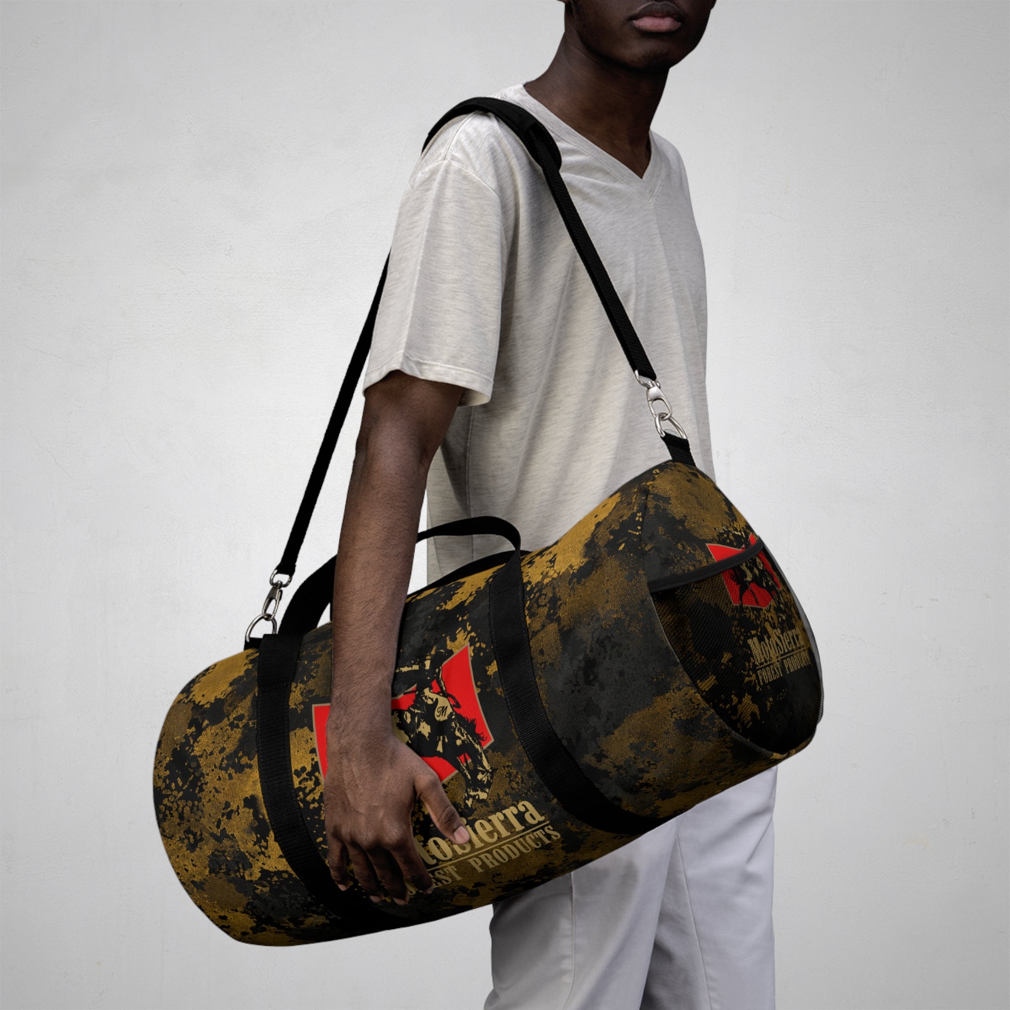 Gold Flecktarn Cowboy Logo  Duffel Bag