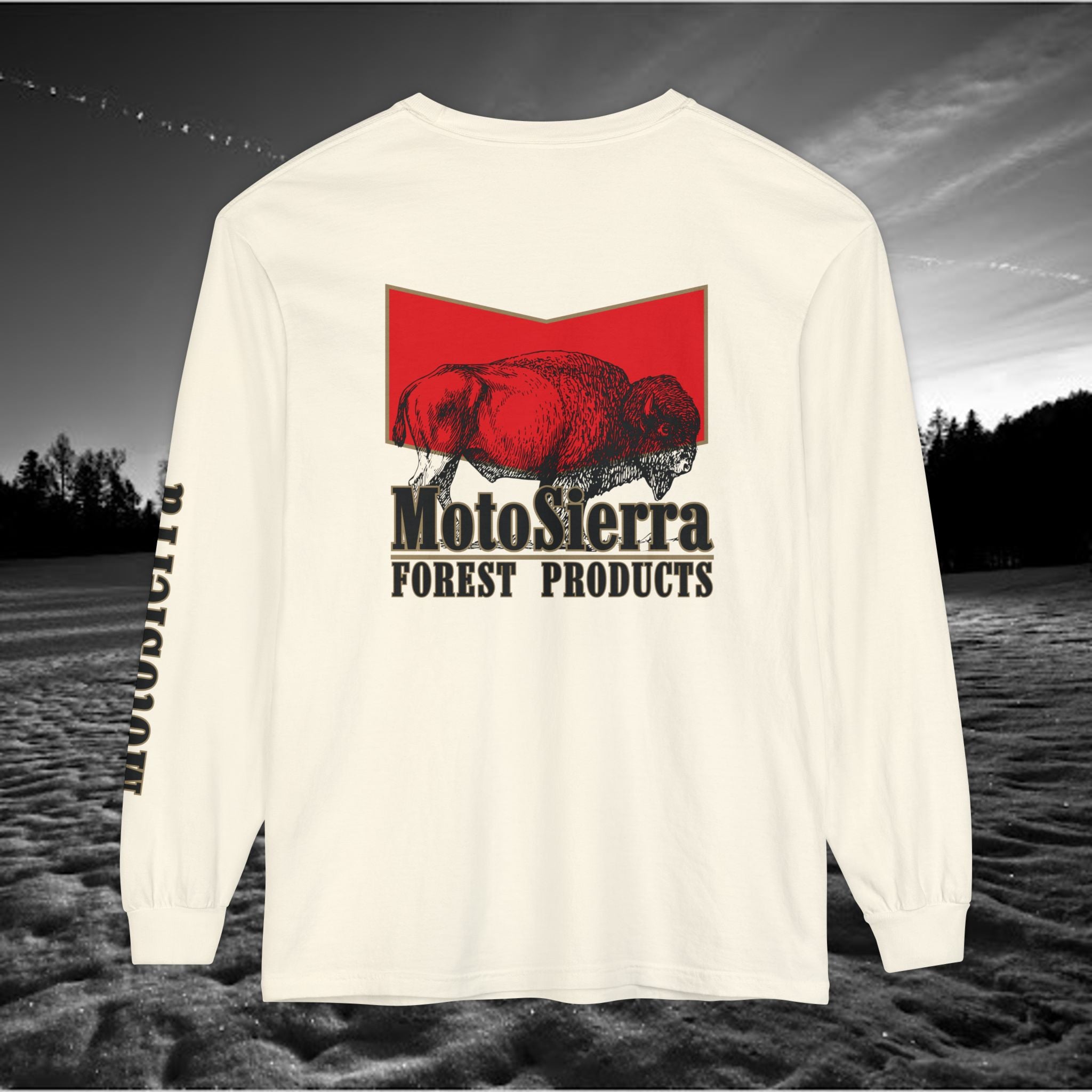MotoSierra Forest Products Long Sleeve T-Shirt | Unisex Outdoor Apparel