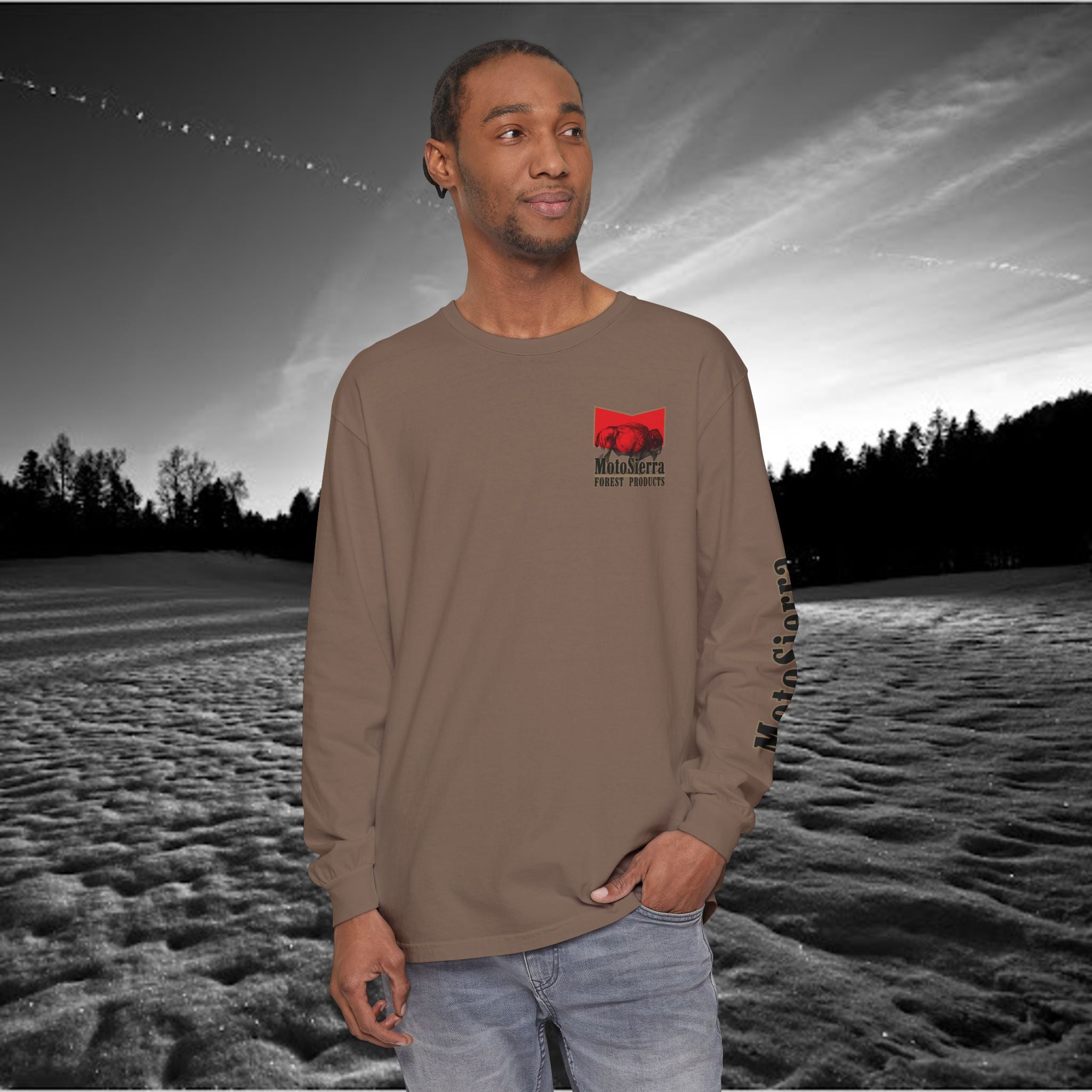 MotoSierra Forest Products Long Sleeve T-Shirt | Unisex Outdoor Apparel
