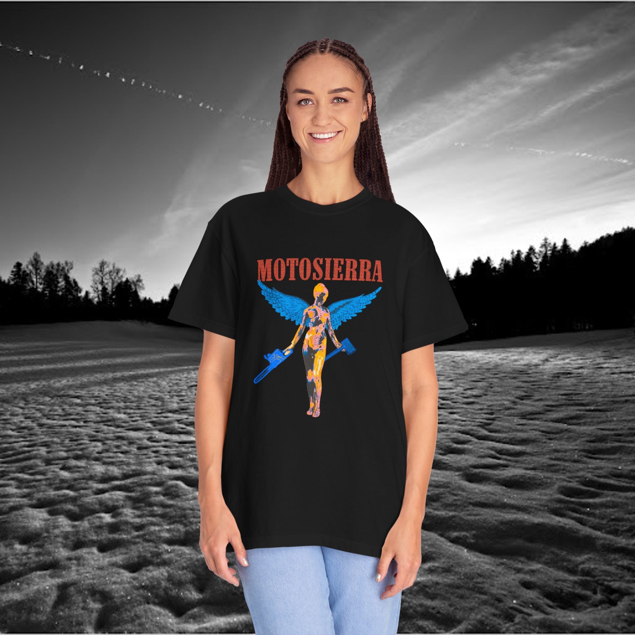 Aberdeen Garment-Dyed T-Shirt with Artistic Print, Casual Wear, Unique Gift, Graphic Tee