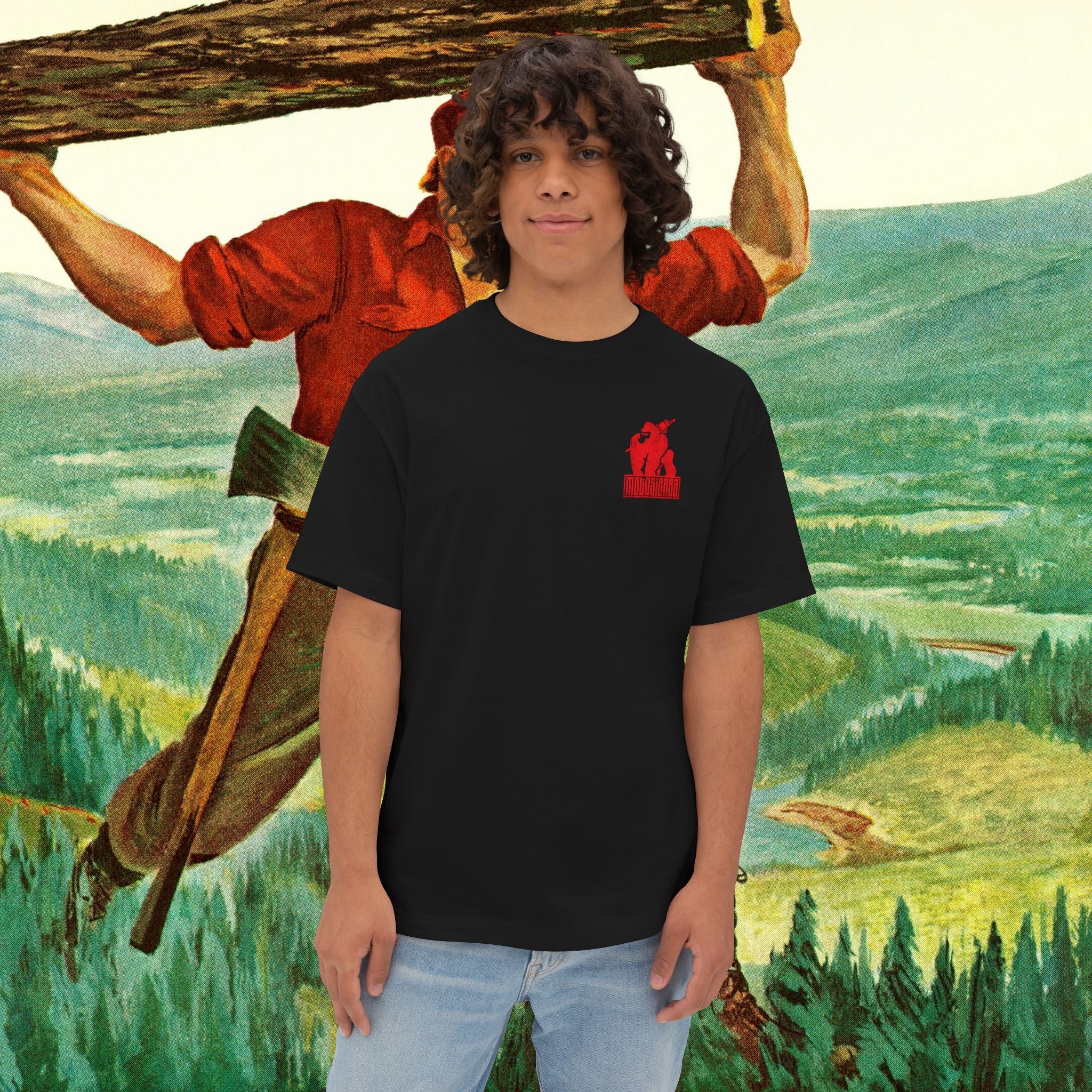 Skilled Labor Red Unisex Oversized Boxy Tee
