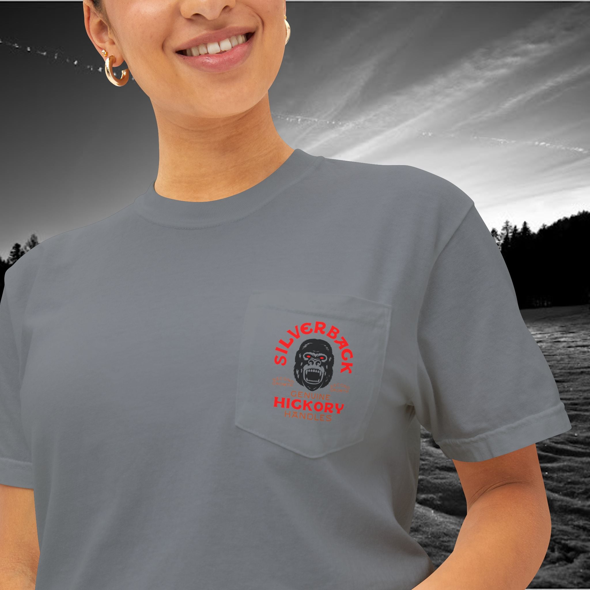 Silverback Axe Handles Unisex Pocket T-Shirt - Premium Garment-Dyed Tee