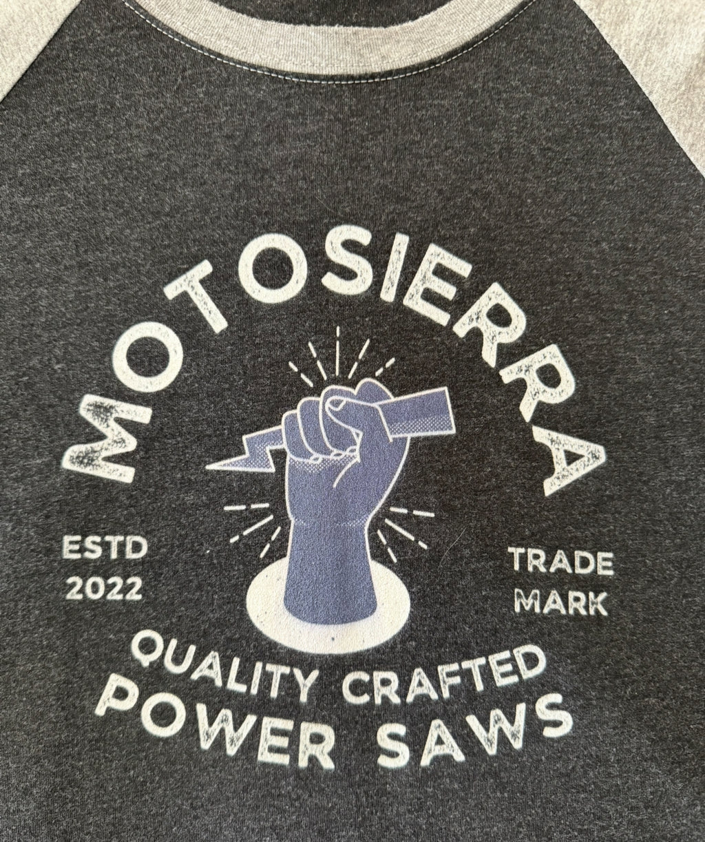 MotoSierra Power Saws Unisex Tri-Blend 3\4 Raglan Tee