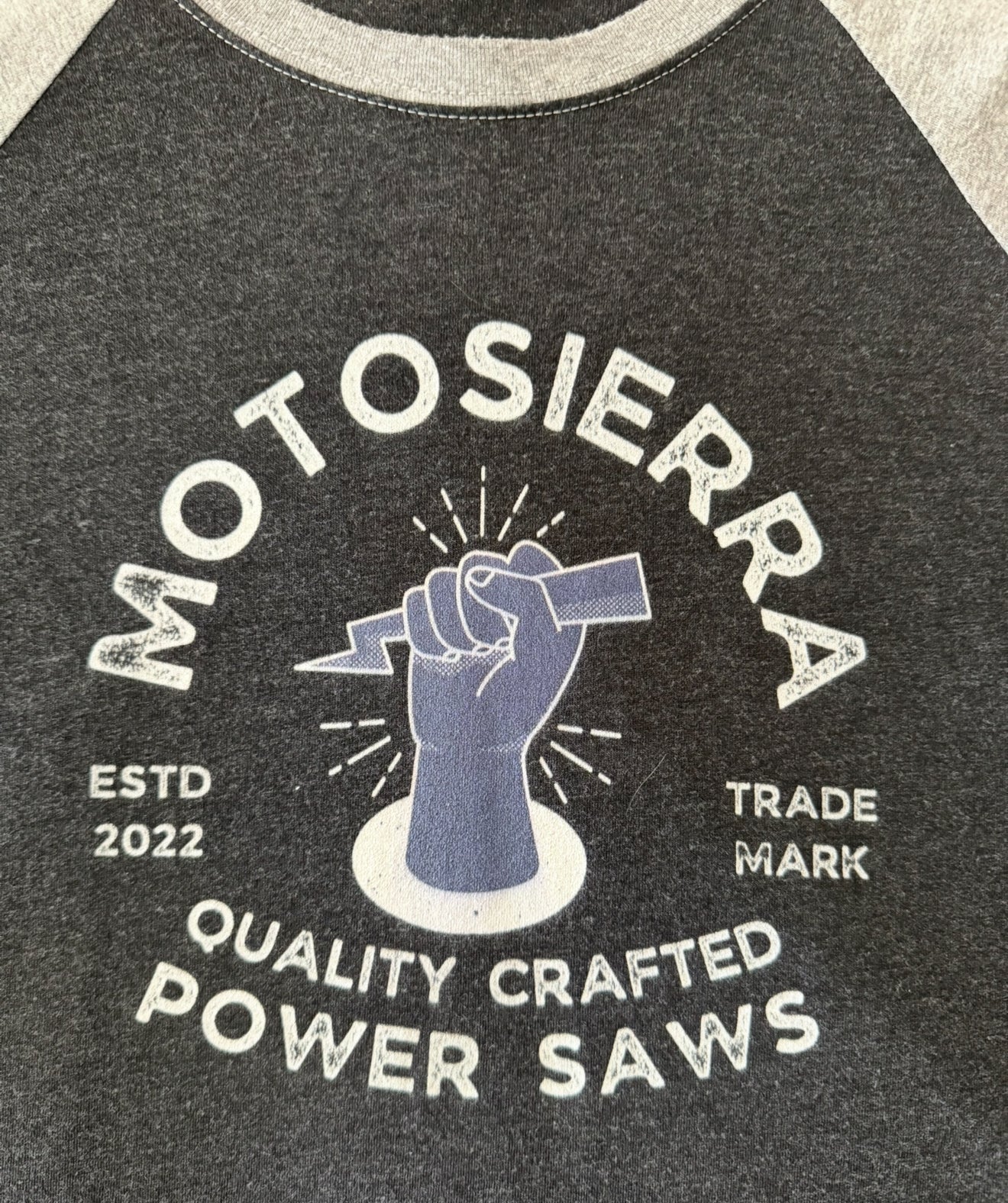 MotoSierra Power Saws Unisex Tri-Blend 3\4 Raglan Tee