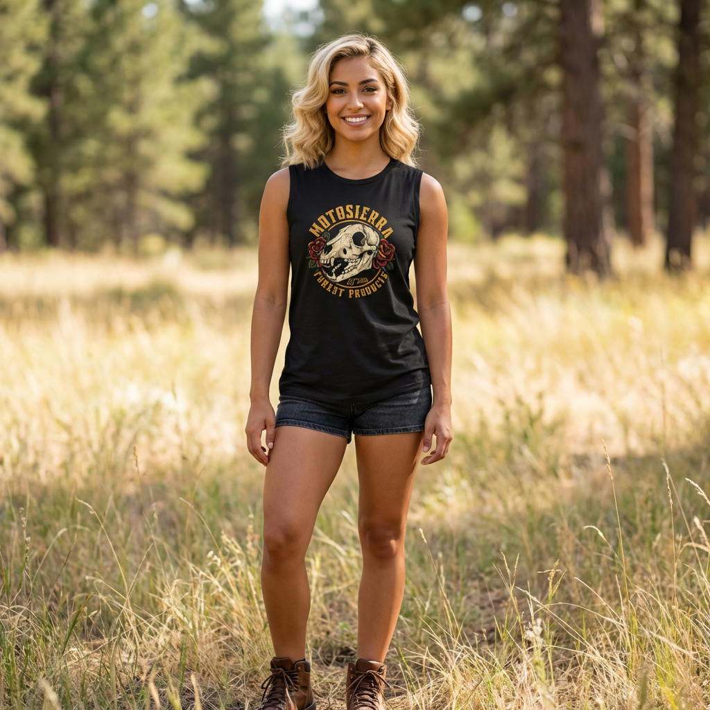 Bear Skull Distressed Logo Unisex Jersey Muscle Tank