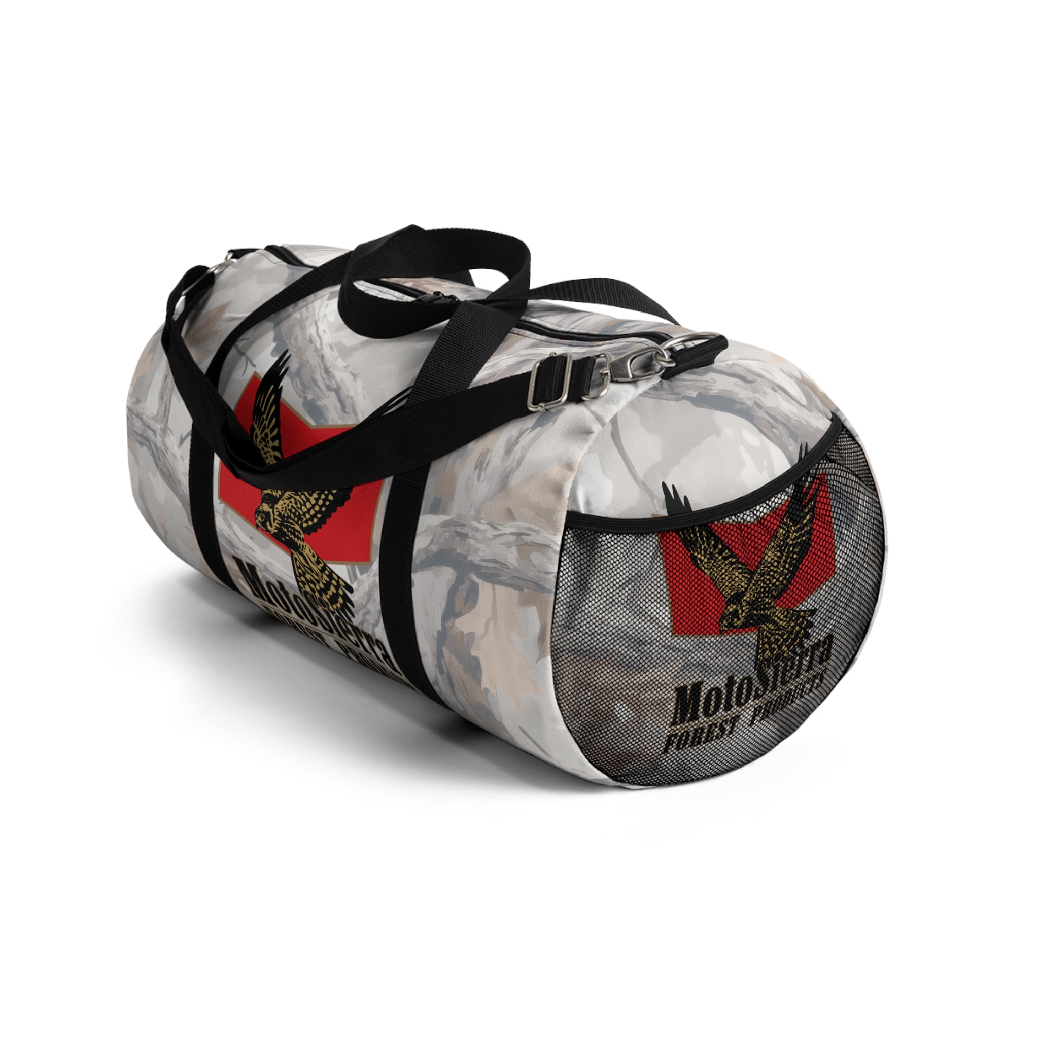 Kestrel Ghost Camo Logo Motosierra Adventure Duffel Bag - Perfect for Gym, Travel, Outdoor Activities, Weekend Getaway, Gifts