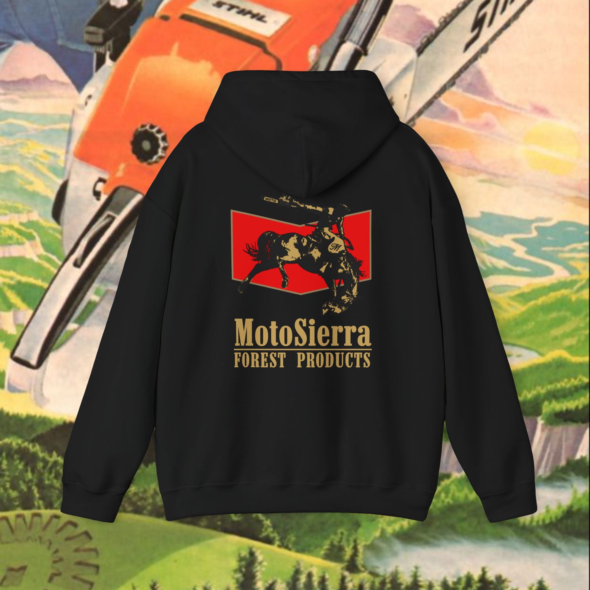 EUROPE ONLY Chevron Cowboy Logo Unisex Heavy Blend™ Hooded Sweatshirt