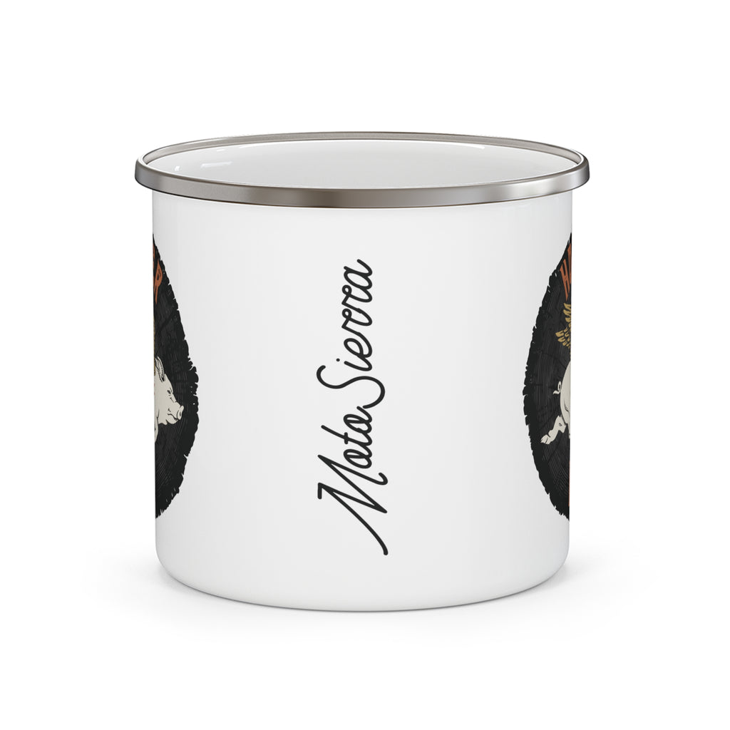 Hooterpig Enamel Camping Mug