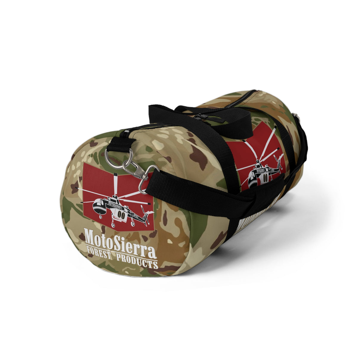 High Desert Camo Crane Logo Motosierra Adventure Duffel Bag - Perfect for Gym, Travel, Outdoor Activities, Weekend Getaway, Gifts
