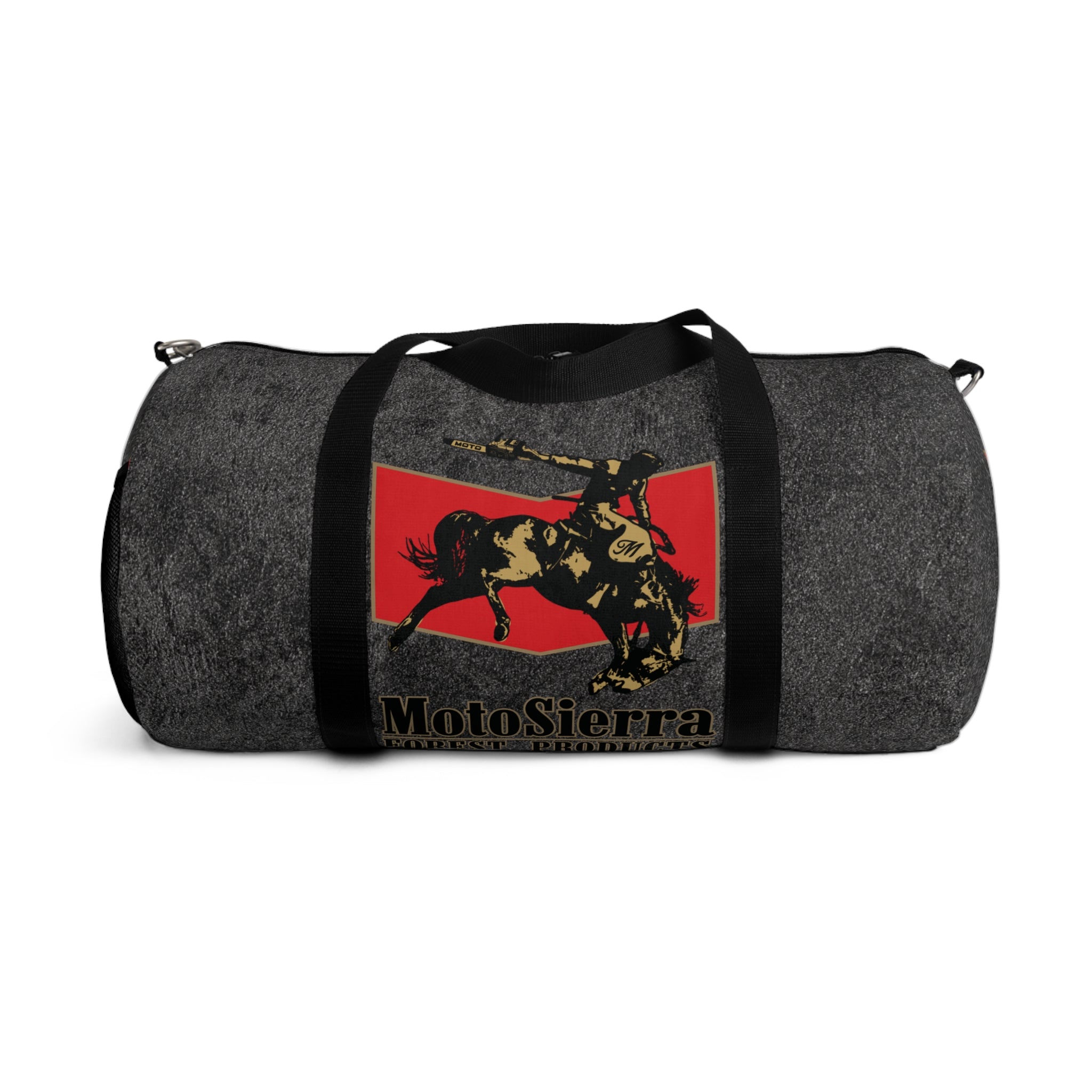 Space Dust Cowboy Logo Motosierra Adventure Duffel Bag - Perfect for Gym, Travel, Outdoor Activities, Weekend Getaway, Gifts