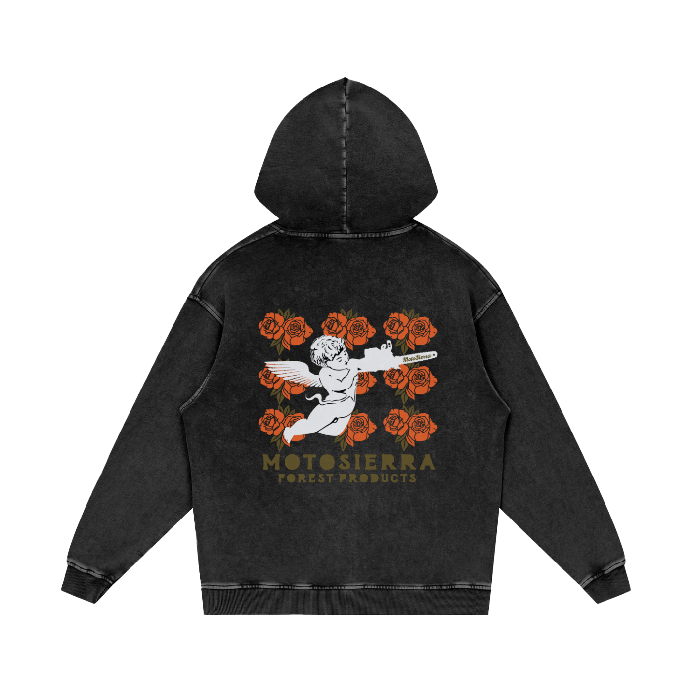 Roses Acid Wash Oversize Hoodie - 420 GSM