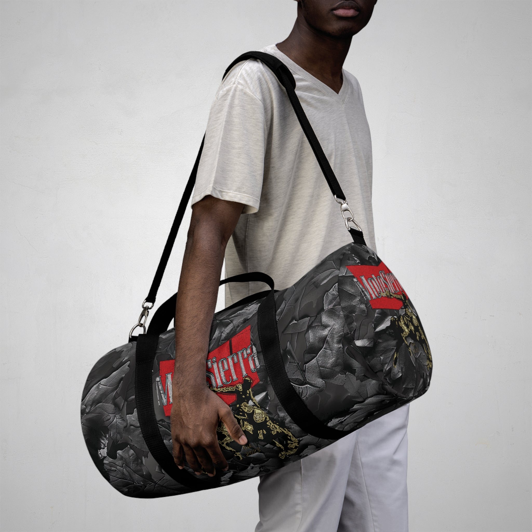 Gray Leaf Camo Duffel Bag