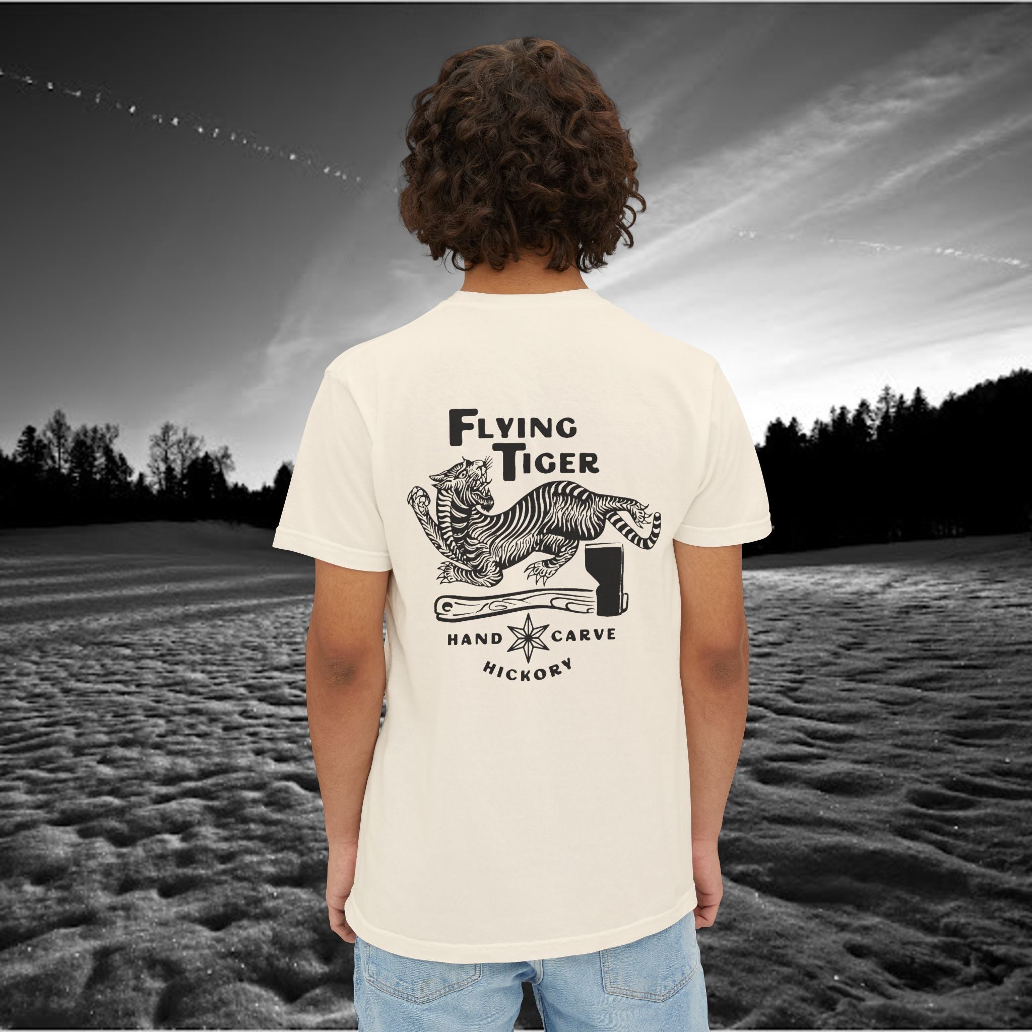 Flying Tiger Axe Handles Unisex Garment-Dyed Pocket T-Shirt