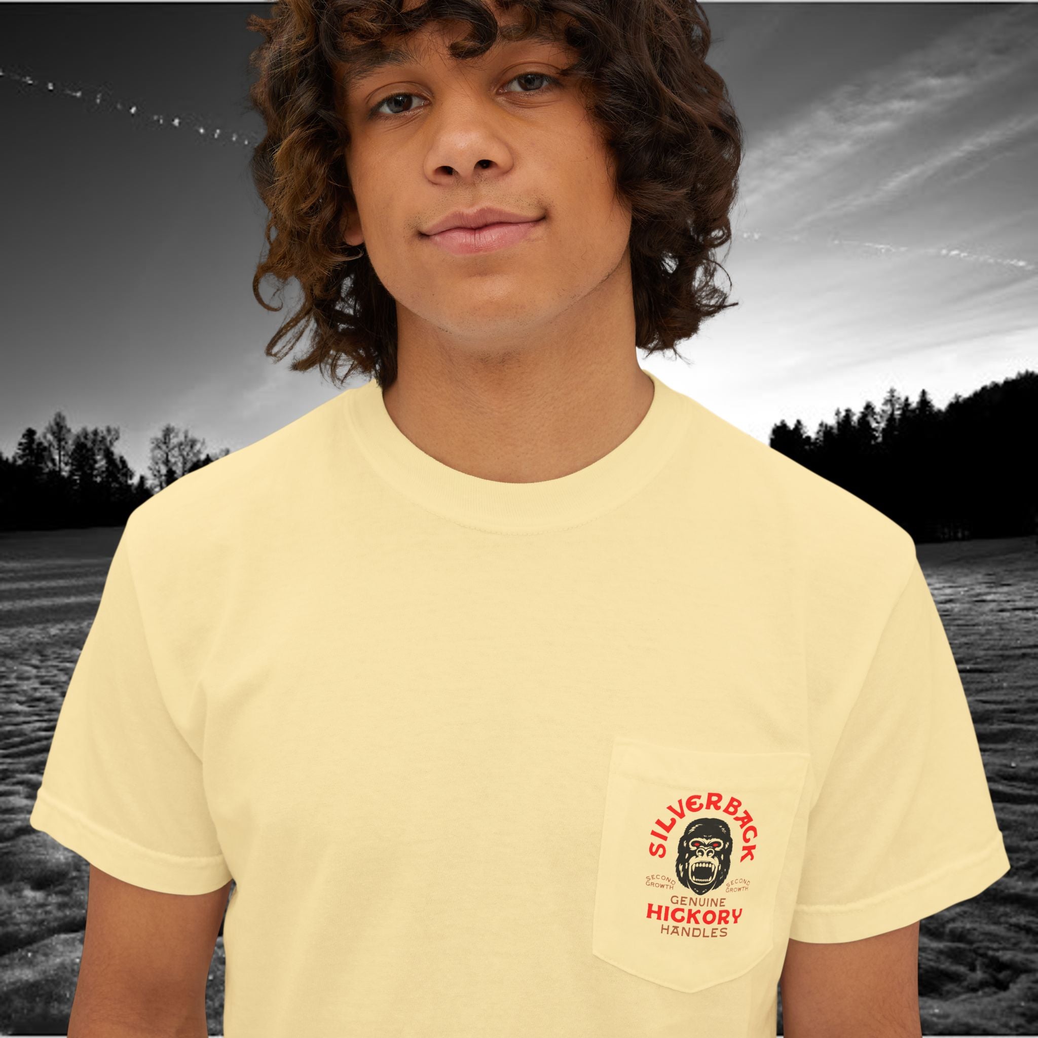 Silverback Axe Handles Unisex Pocket T-Shirt - Premium Garment-Dyed Tee