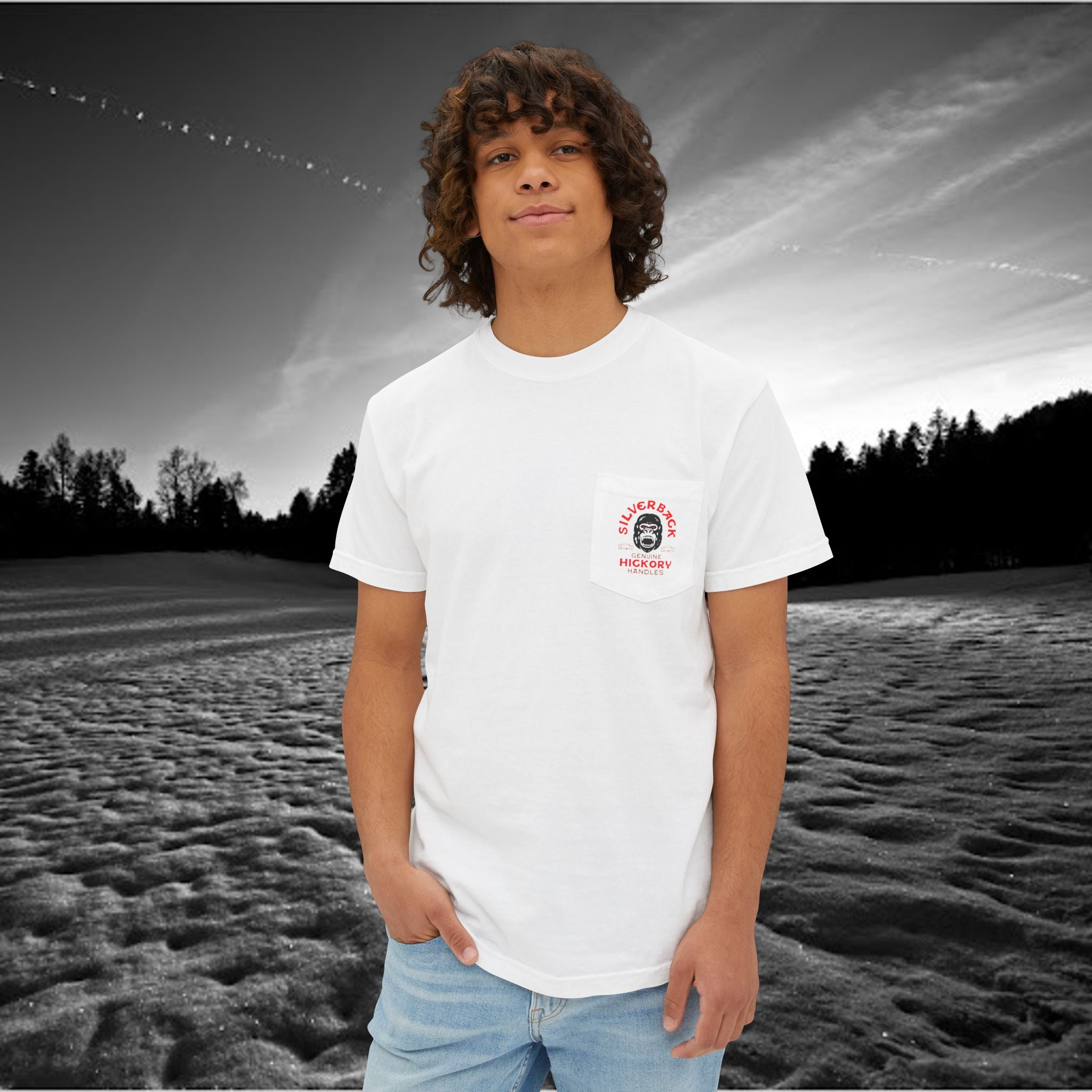 Silverback Axe Handles Unisex Pocket T-Shirt - Premium Garment-Dyed Tee