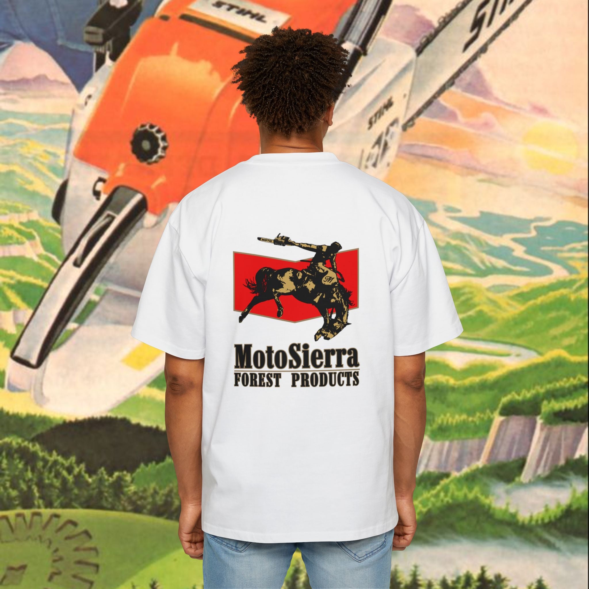 Australia Cowboy Logo Men's Heavy Oversized Tee