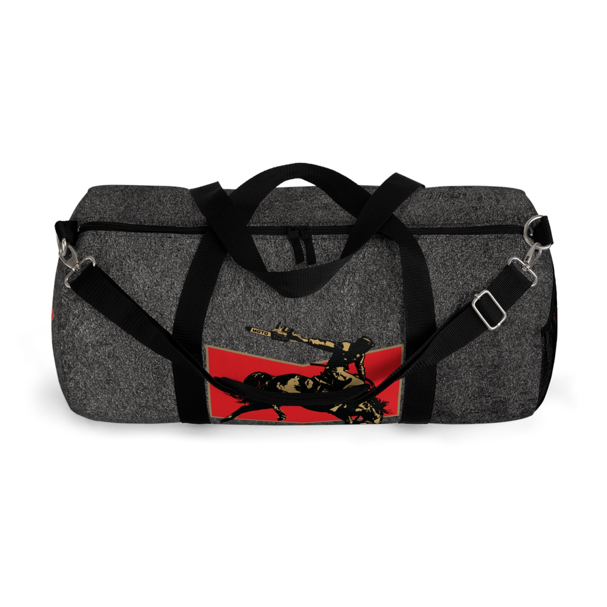 Space Dust Cowboy Logo Motosierra Adventure Duffel Bag - Perfect for Gym, Travel, Outdoor Activities, Weekend Getaway, Gifts