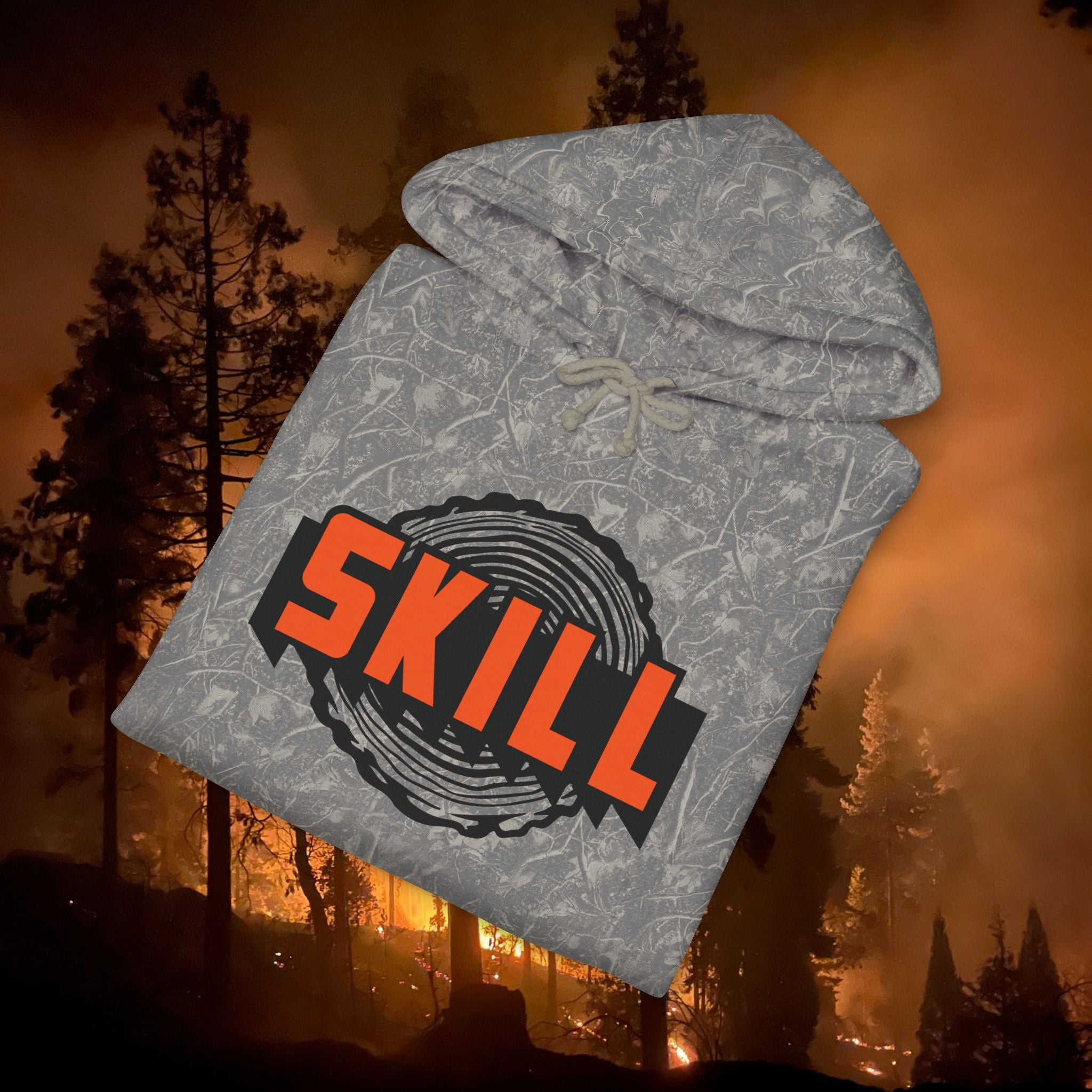 Skill Logo Camo Unisex Heavyweight Hooded Sweatshirt