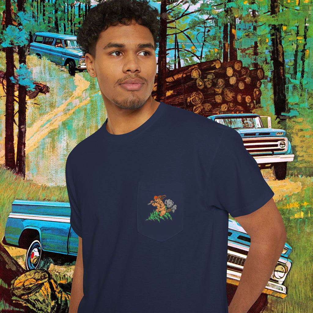 Rocket Bear Unisex Heavy Cotton Pocket Tee