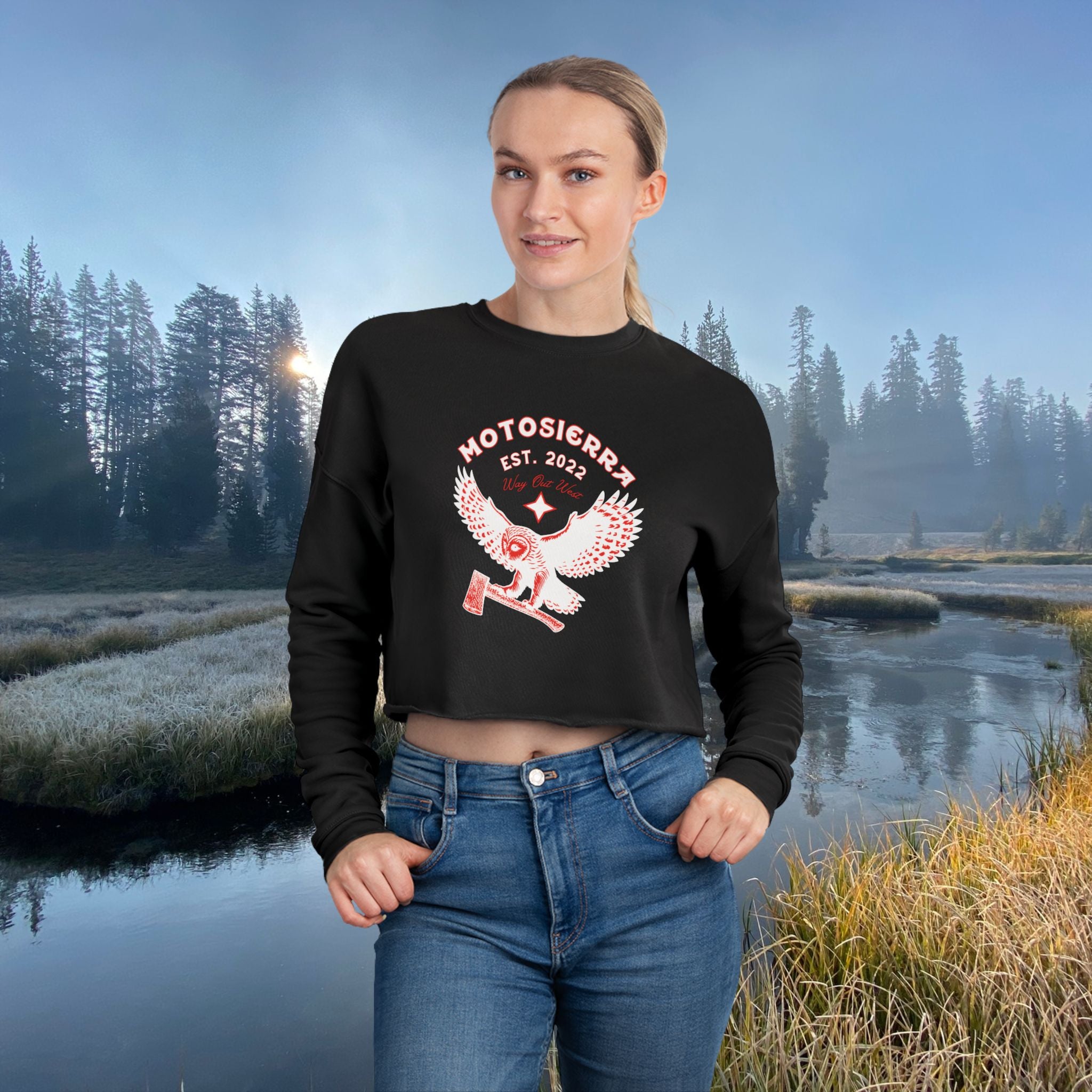Owl Logo Women's Cropped Sweatshirt