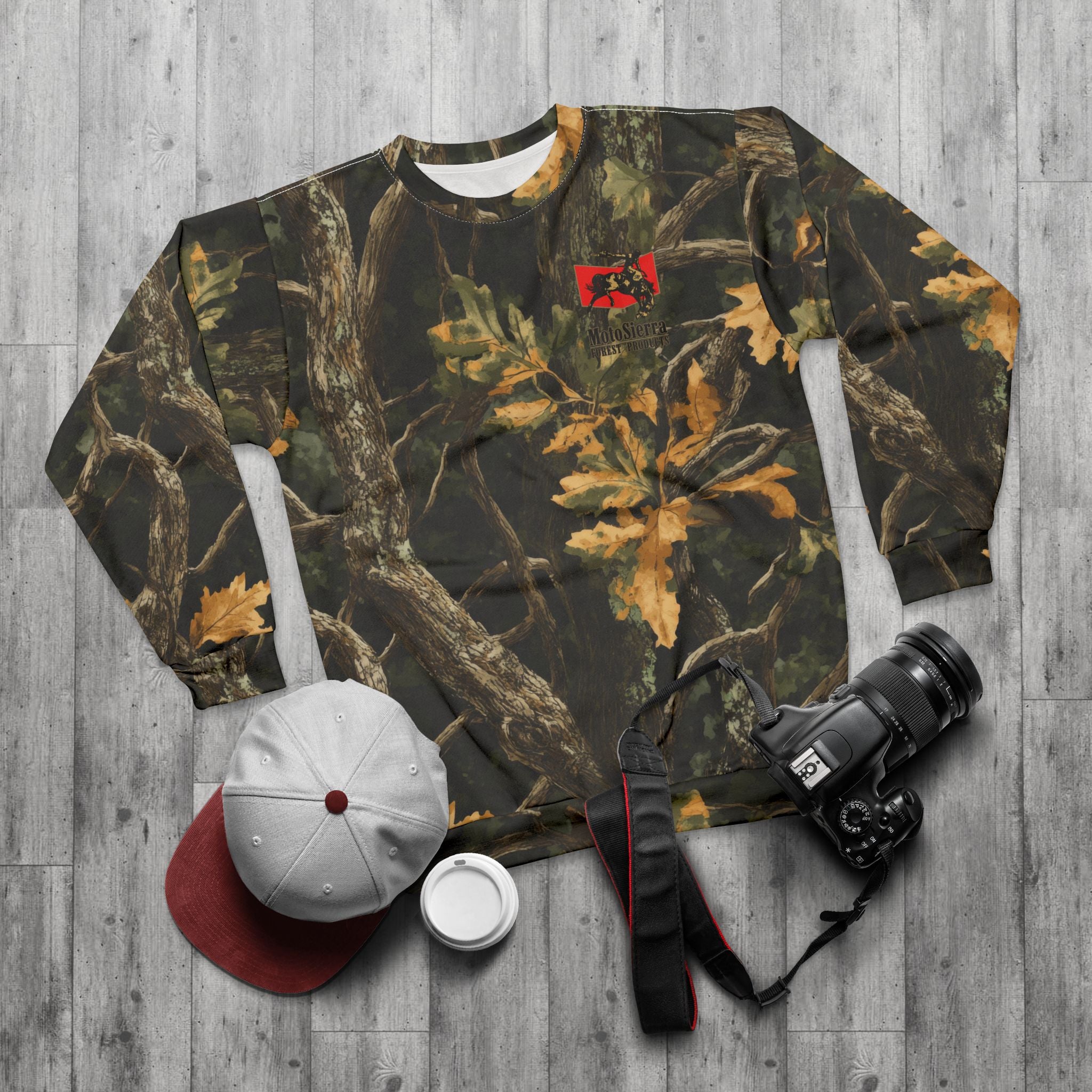 Tree Camo Dark Sweatshirt, Unisex Camo Sweater