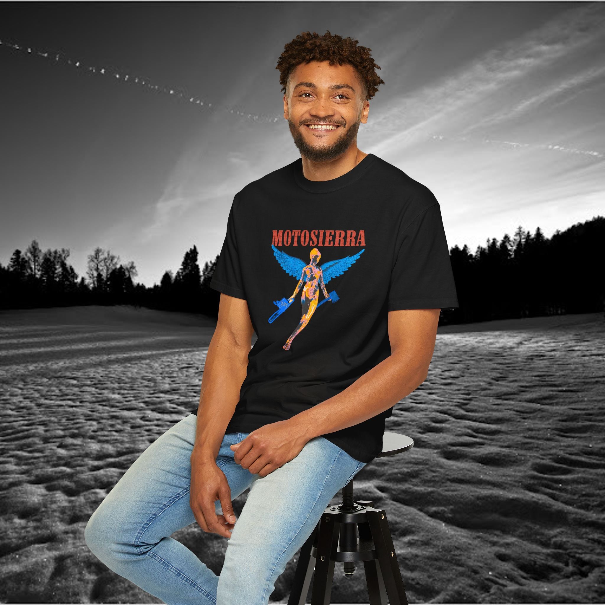 Aberdeen Garment-Dyed T-Shirt with Artistic Print, Casual Wear, Unique Gift, Graphic Tee