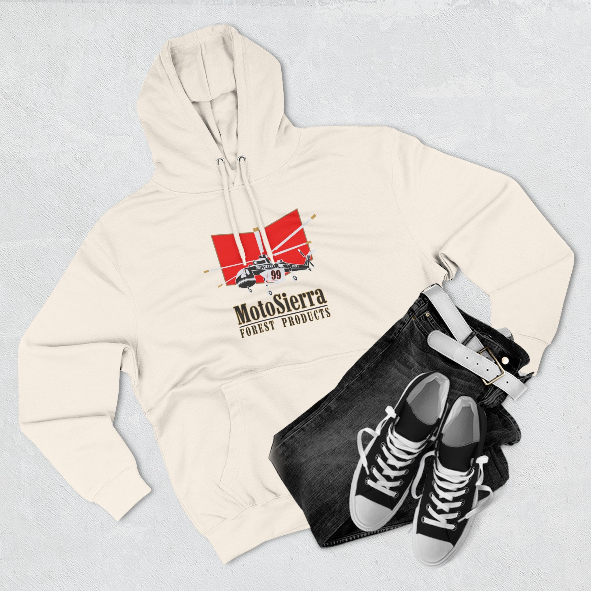 Crane Three-Panel Fleece Hoodie