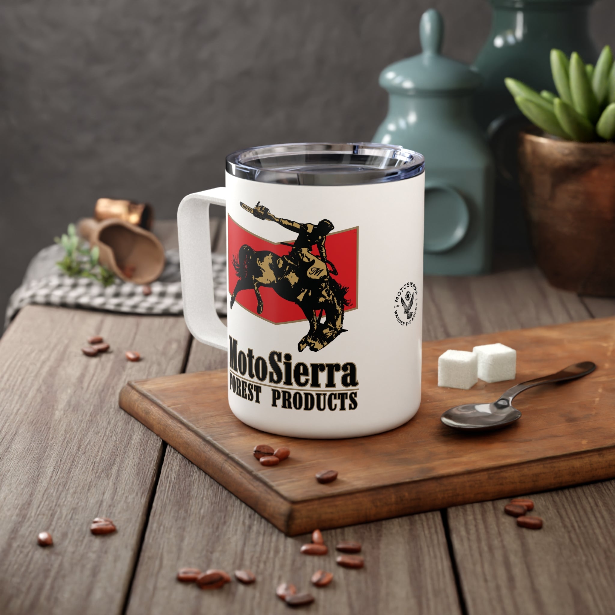 Classic Cowboy Logo Insulated Travel Mug, Camping Coffee Cup