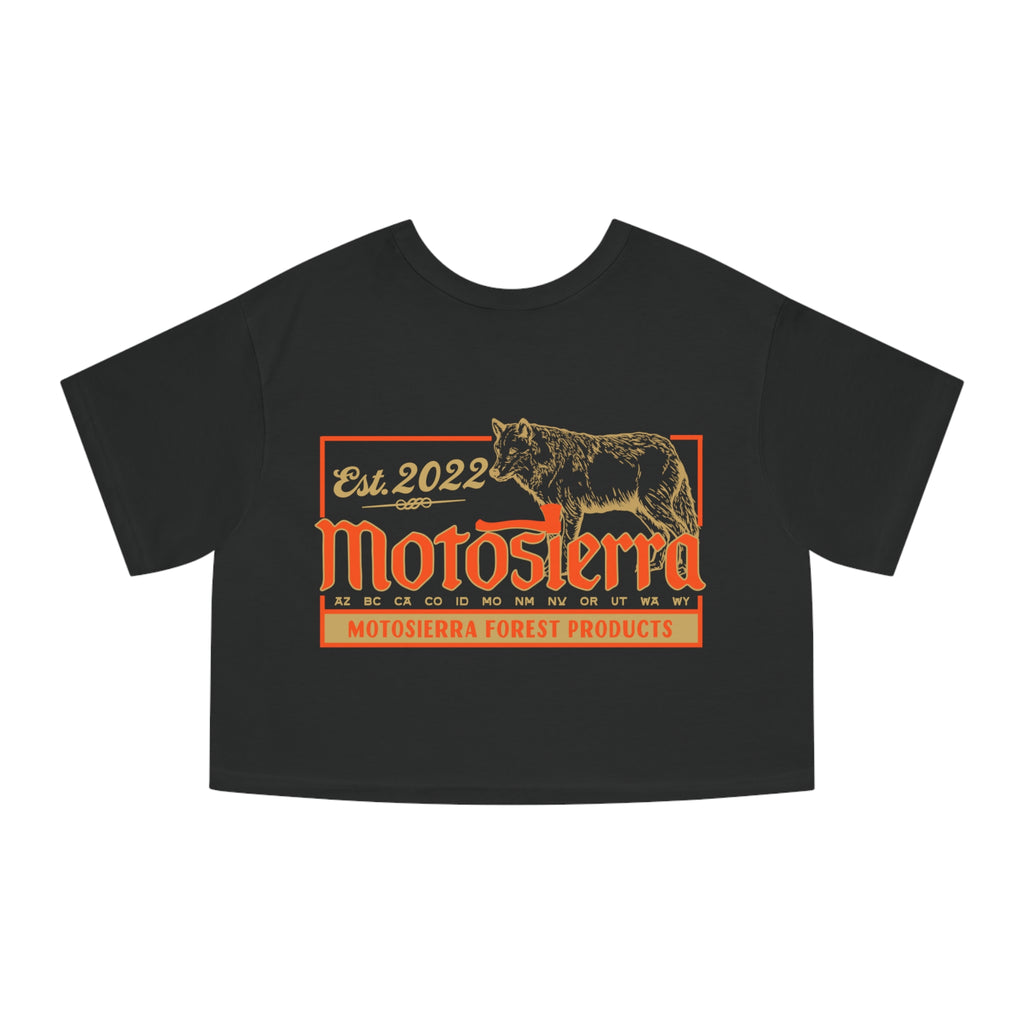 Wolf Champion Women's Heritage Cropped T-Shirt - Motosierra Forest Products Tee