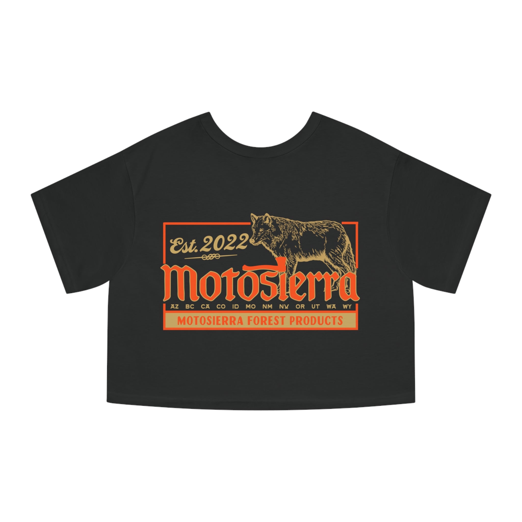 Wolf Champion Women's Heritage Cropped T-Shirt - Motosierra Forest Products Tee