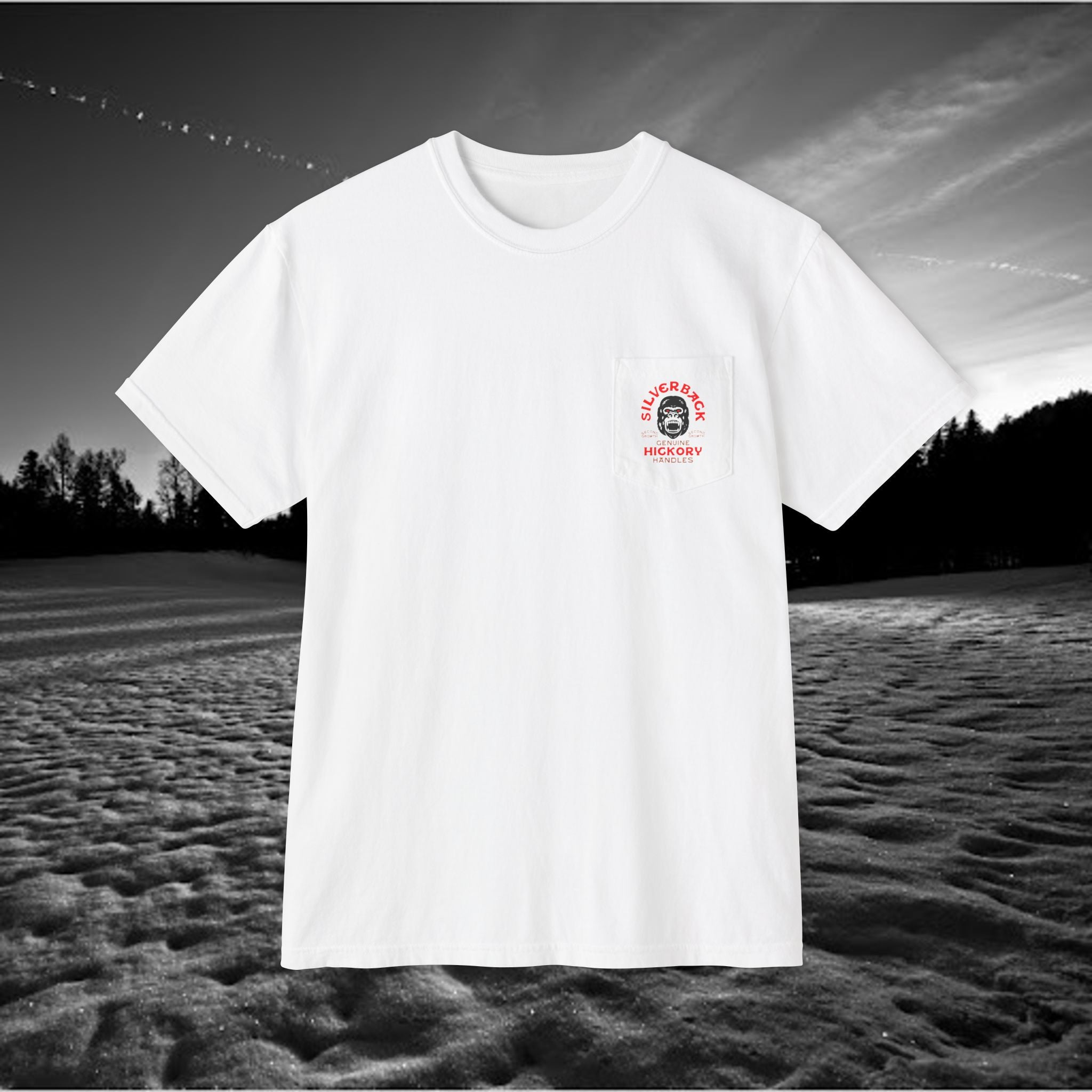 Silverback Axe Handles Unisex Pocket T-Shirt - Premium Garment-Dyed Tee