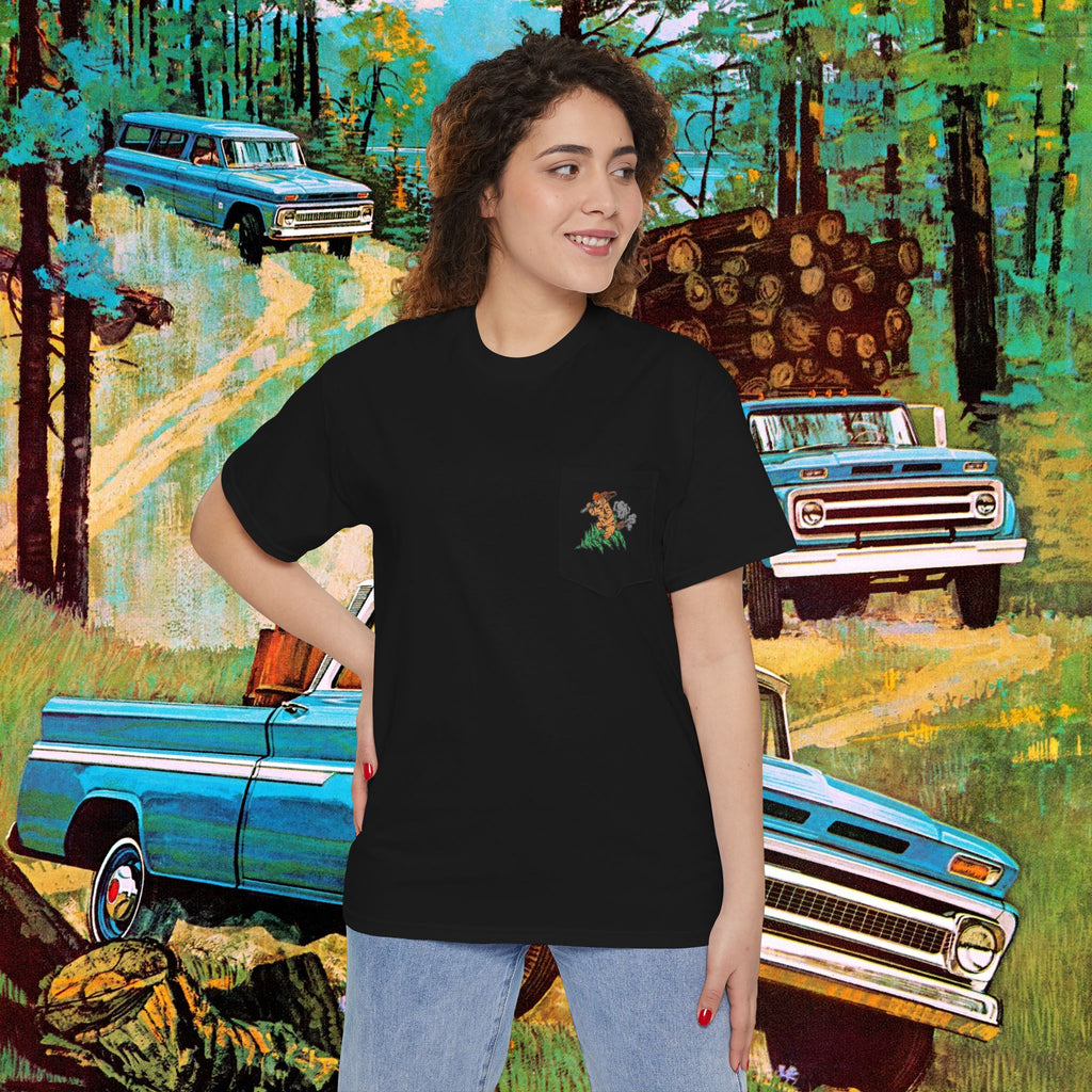 Rocket Bear Unisex Heavy Cotton Pocket Tee