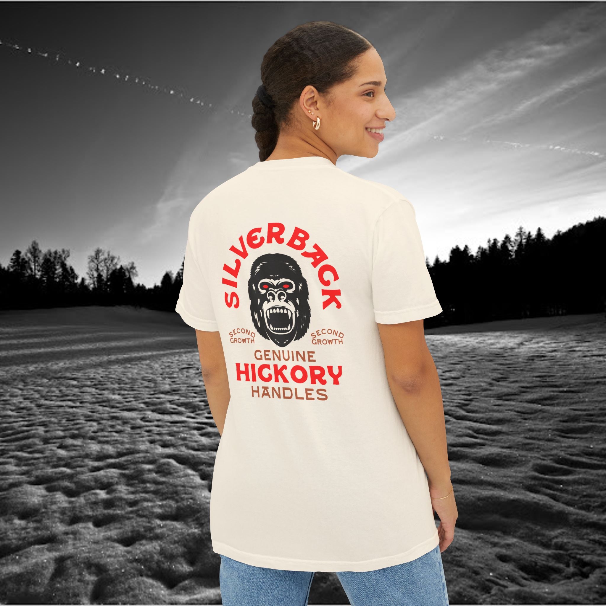 Silverback Axe Handles Unisex Pocket T-Shirt - Premium Garment-Dyed Tee
